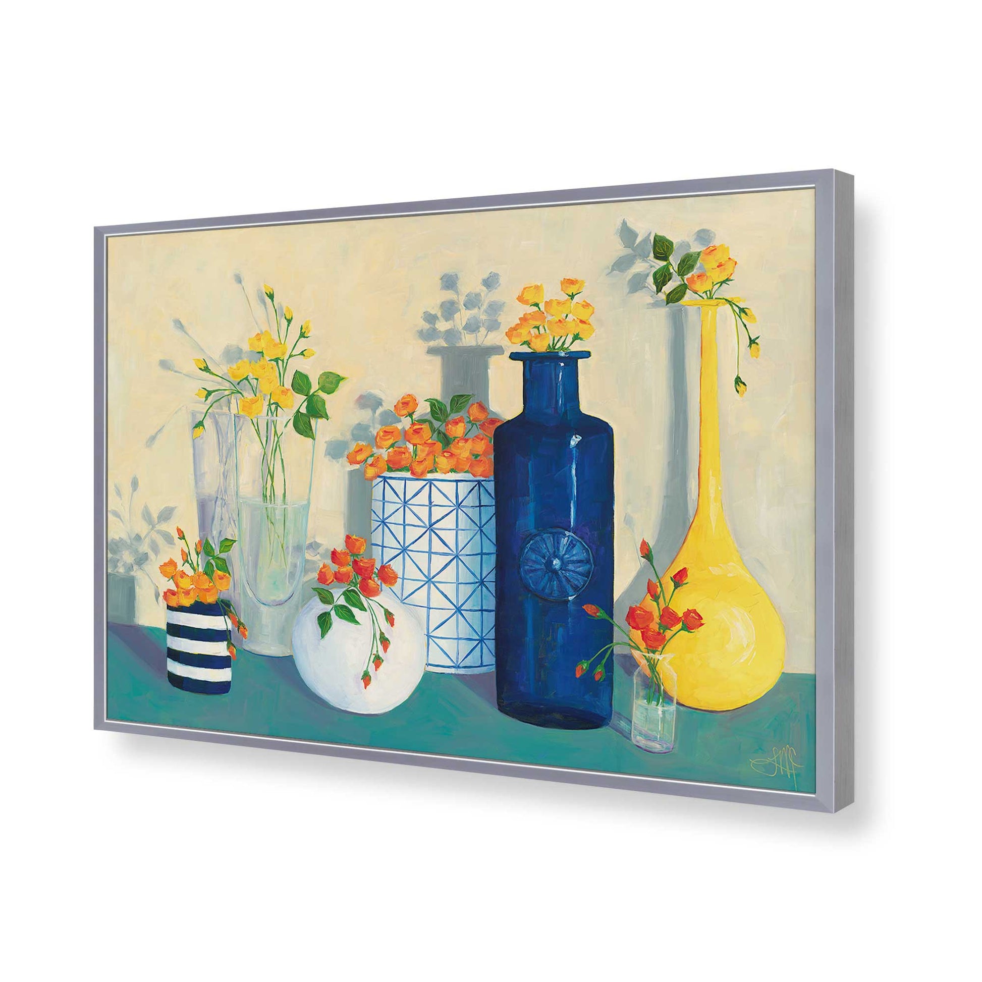 [Color:Polished Chrome], Picture of art in a Polished Chrome frame of the corner