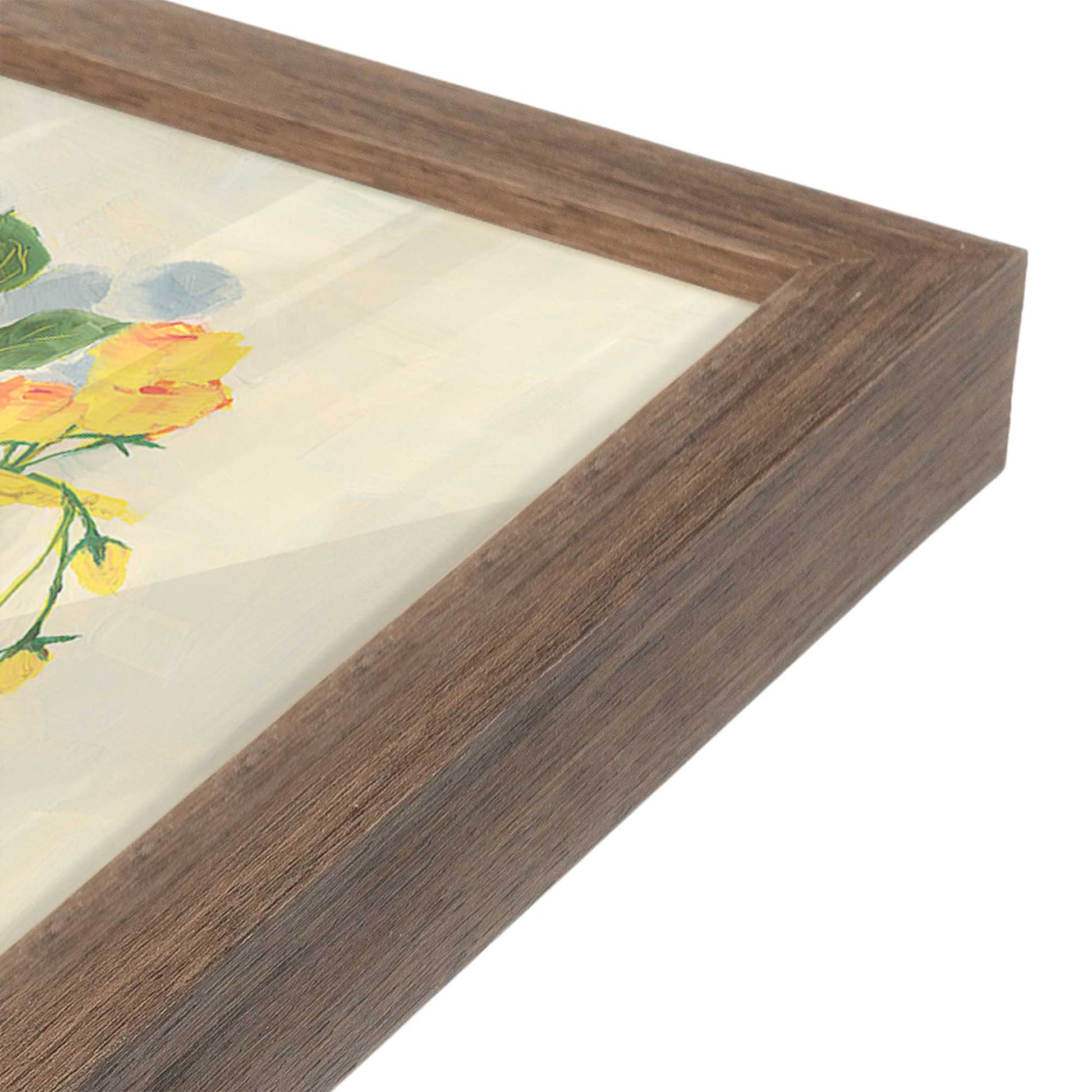 [Color:Walnut], Picture of art in a Walnut frame at an angle