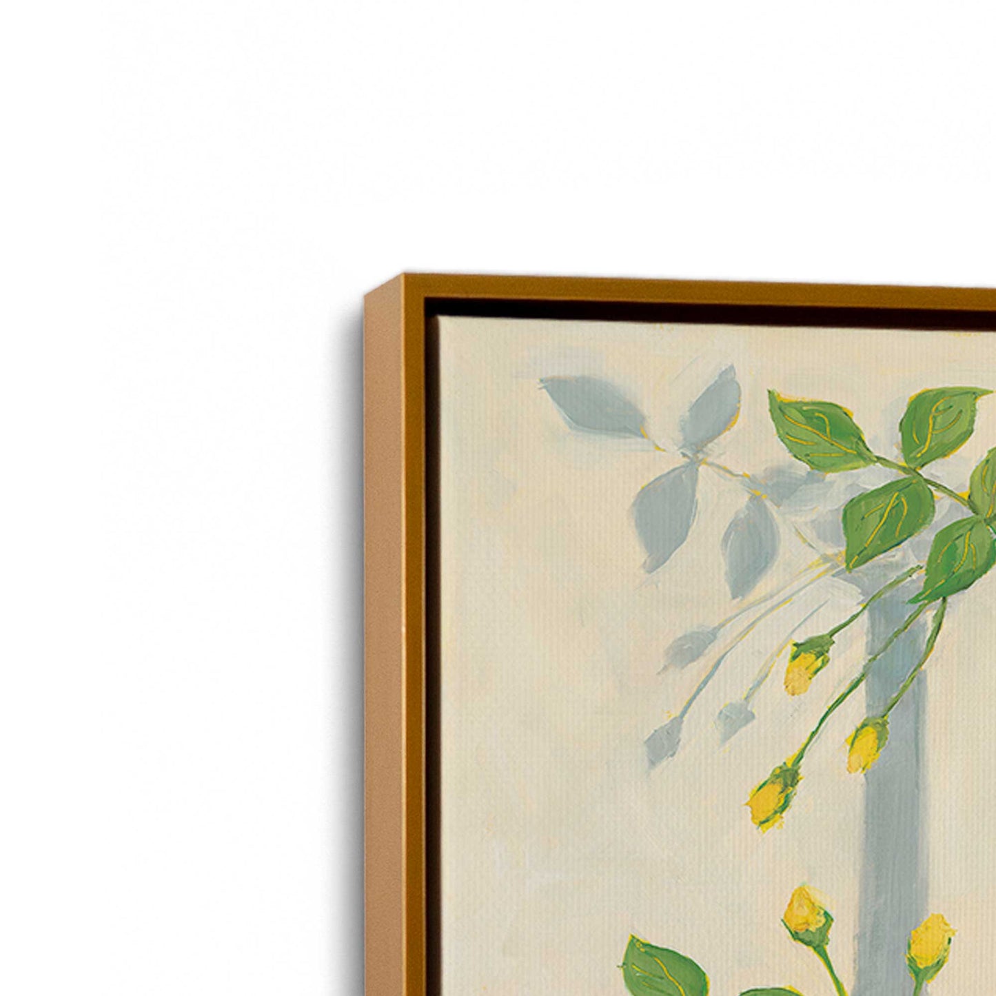 [Color:Polished Gold], Picture of art in a Polished Gold frame at an angle