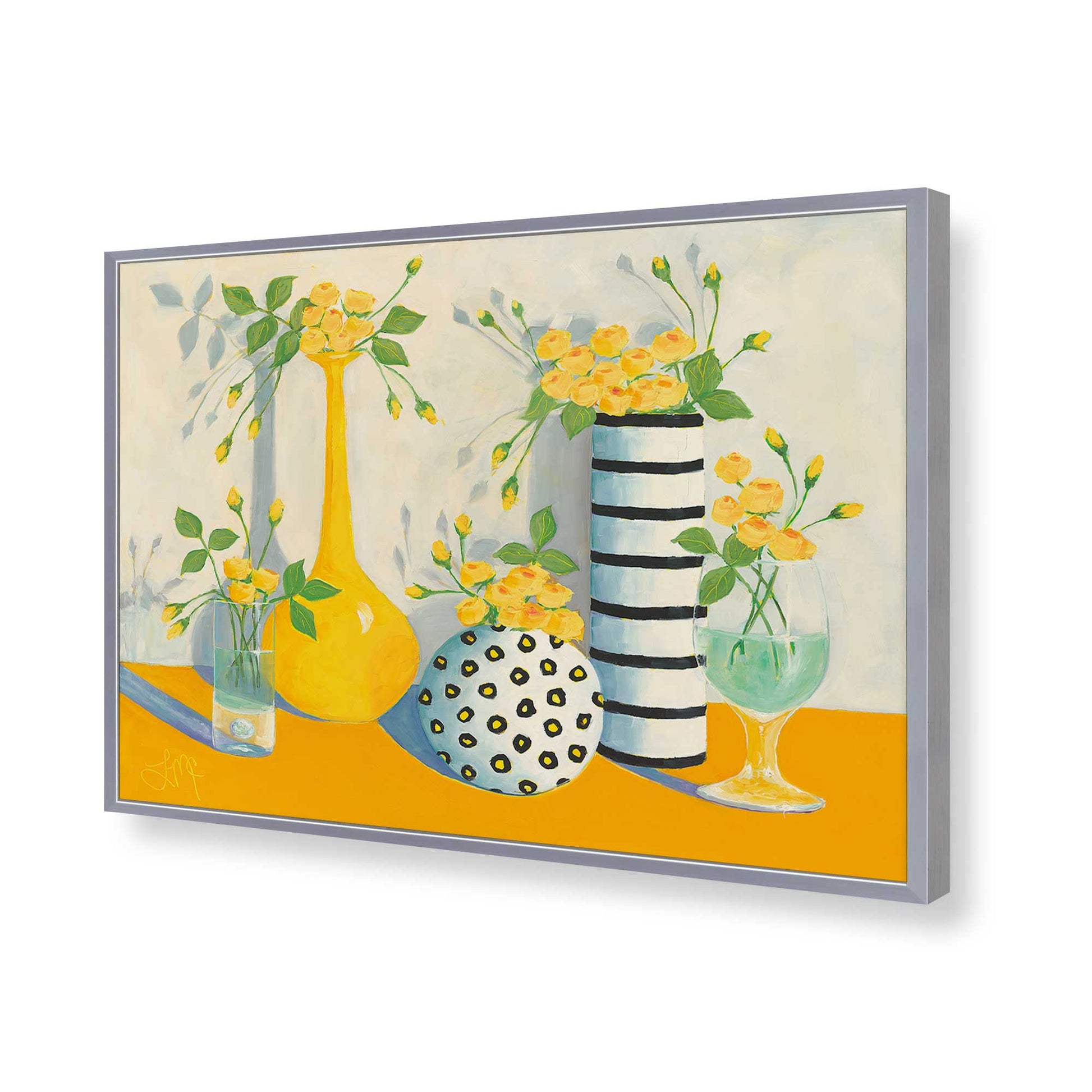 [Color:Polished Chrome], Picture of art in a Polished Chrome frame of the corner
