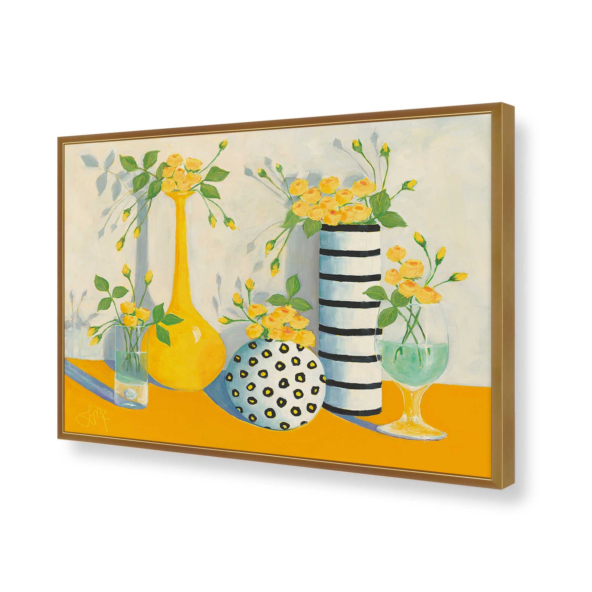 [Color:Polished Gold], Picture of art in a Polished Gold frame of the corner