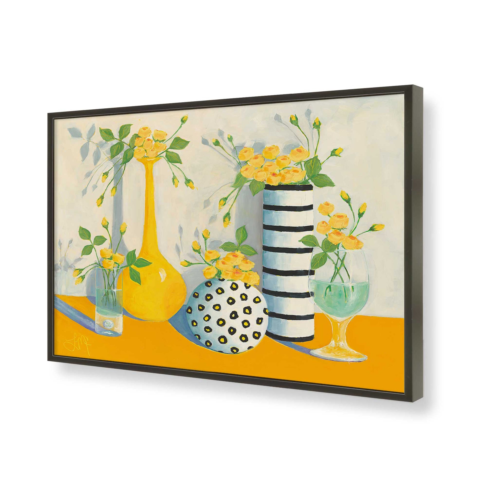 [Color:Satin Black], Picture of art in a Satin Black frame of the corner