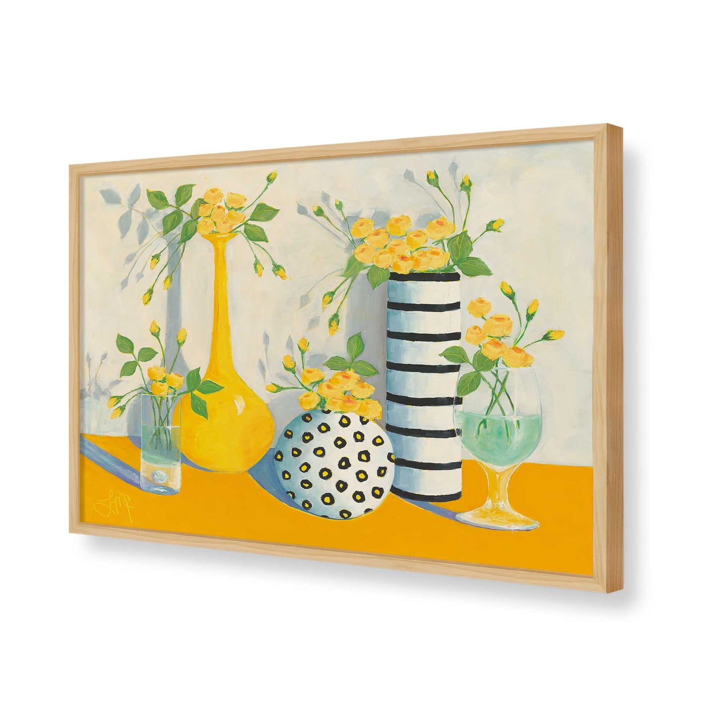 [Color:American Maple], Picture of art in a American Maple frame of the corner