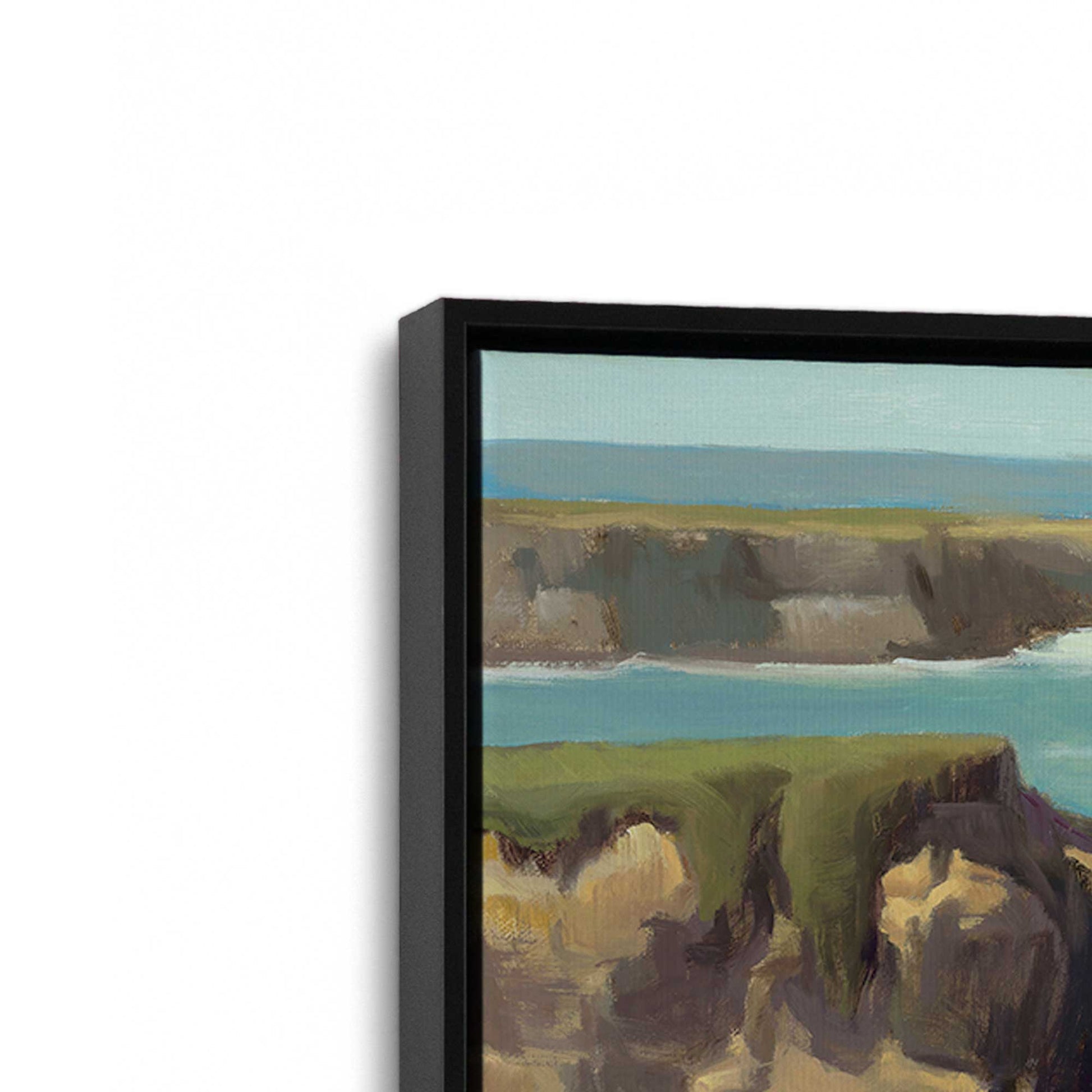 [Color:Satin Black], Picture of art in a Satin Black frame at an angle