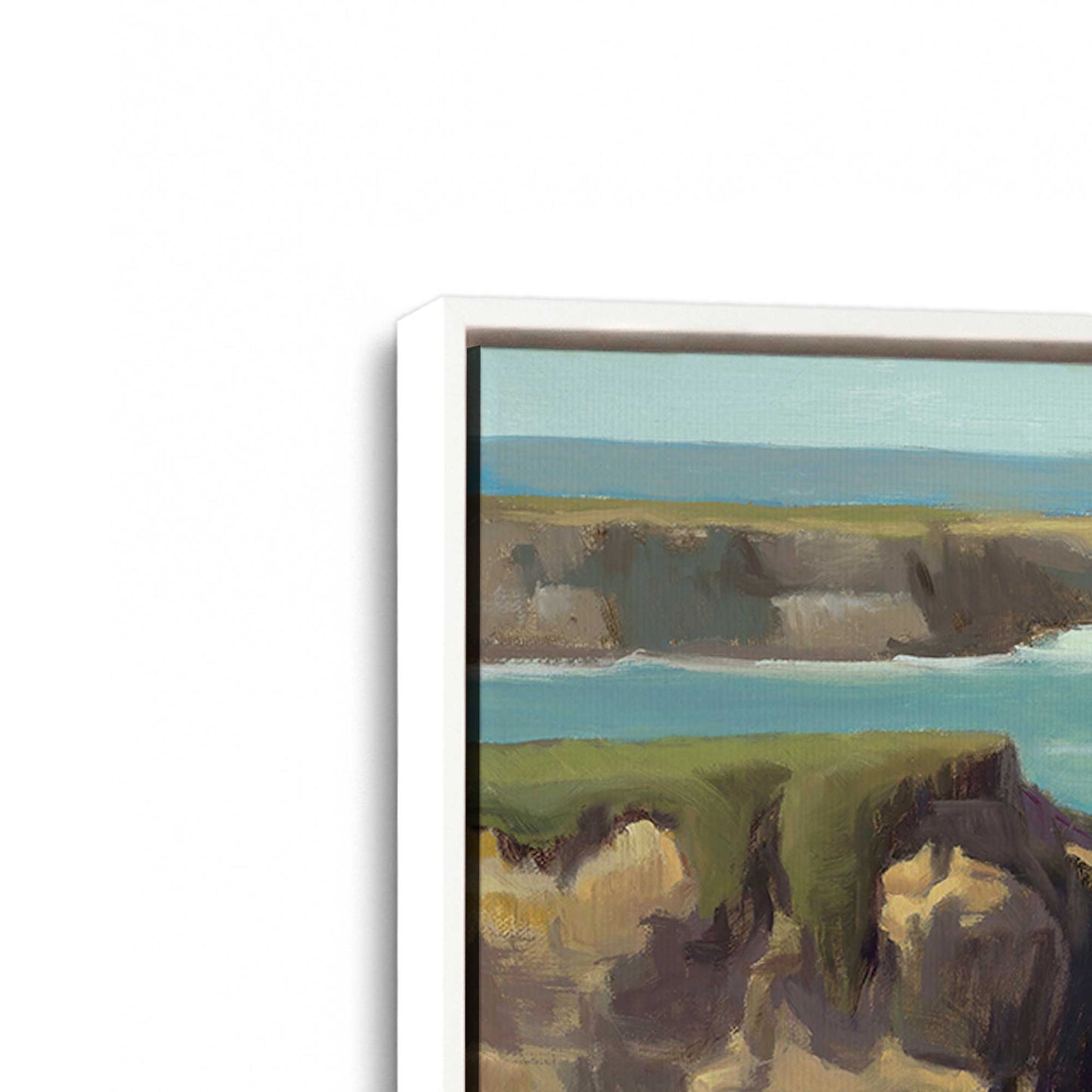 [Color:Opaque White], Picture of art in a White frame at an angle