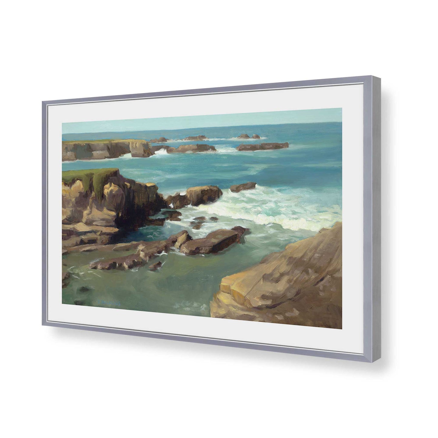 [Color:Polished Chrome], Picture of art in a Polished Chrome frame of the corner