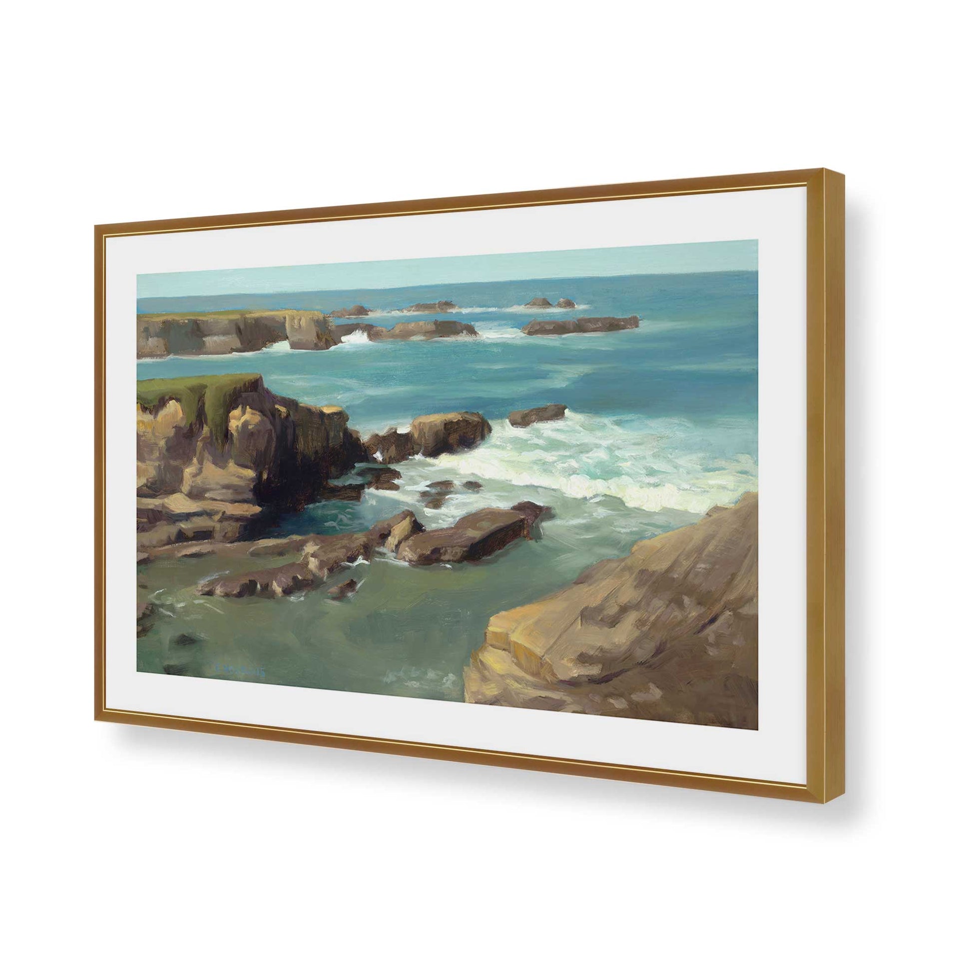 [Color:Polished Gold], Picture of art in a Polished Gold frame of the corner