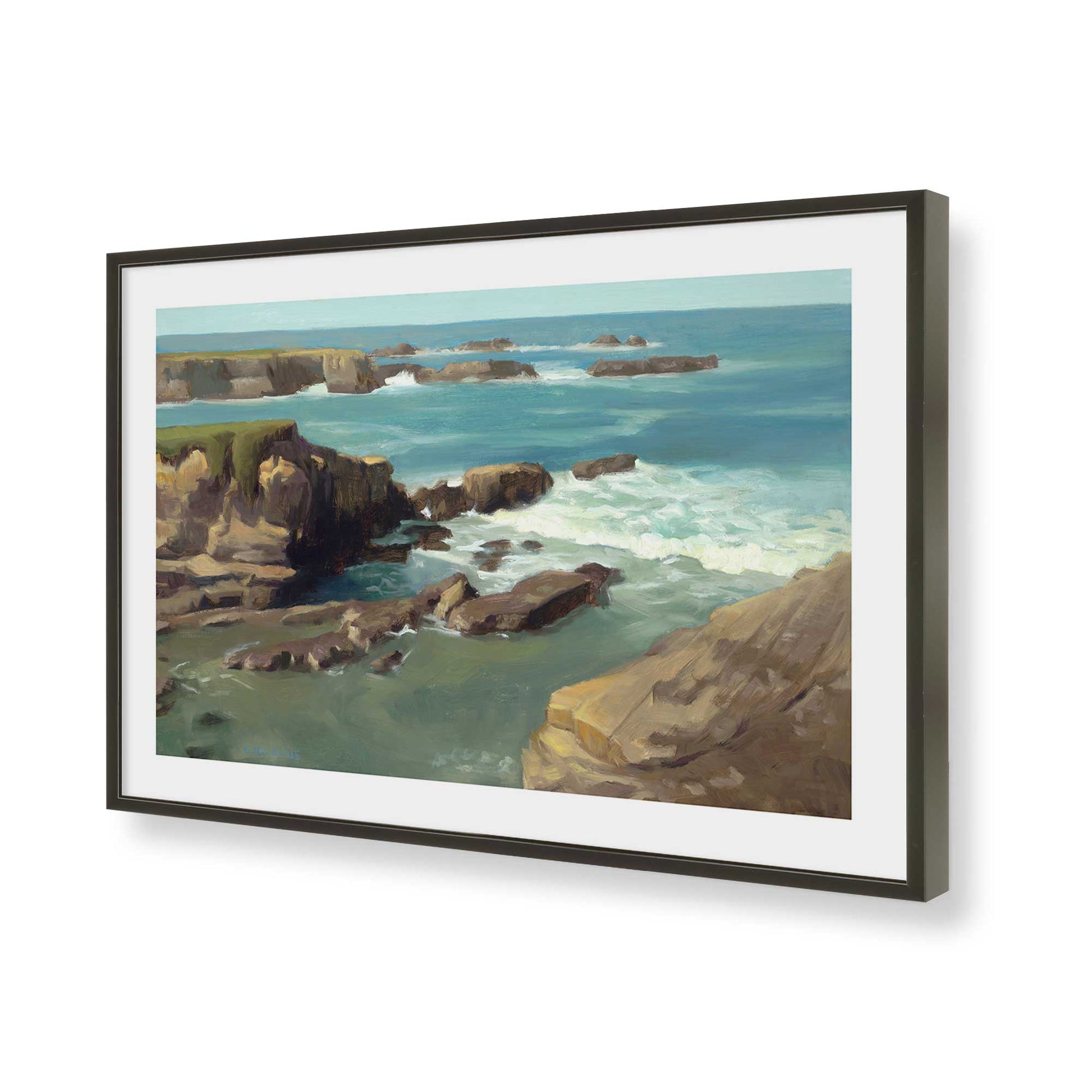 [Color:Satin Black], Picture of art in a Satin Black frame of the corner