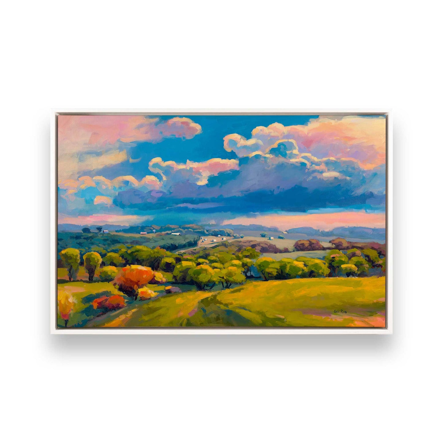 [Color:Opaque White], Picture of art in a White frame