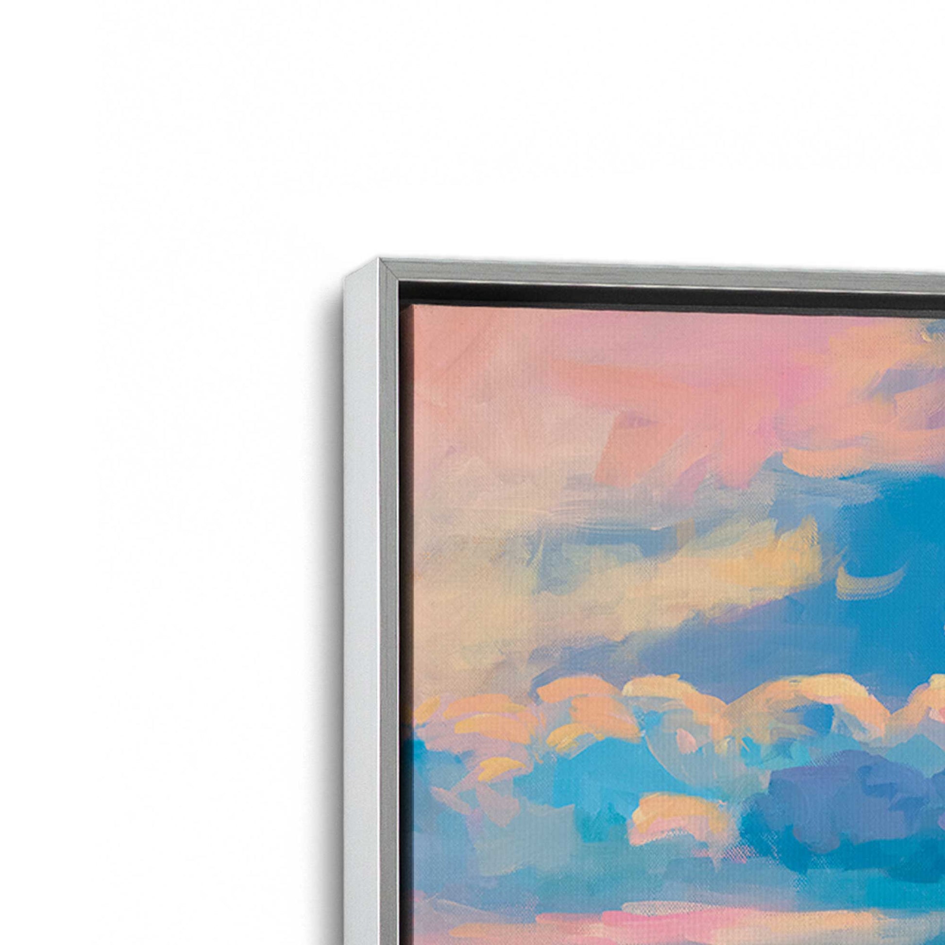[Color:Polished Chrome], Picture of art in a Polished Chrome frame at an angle