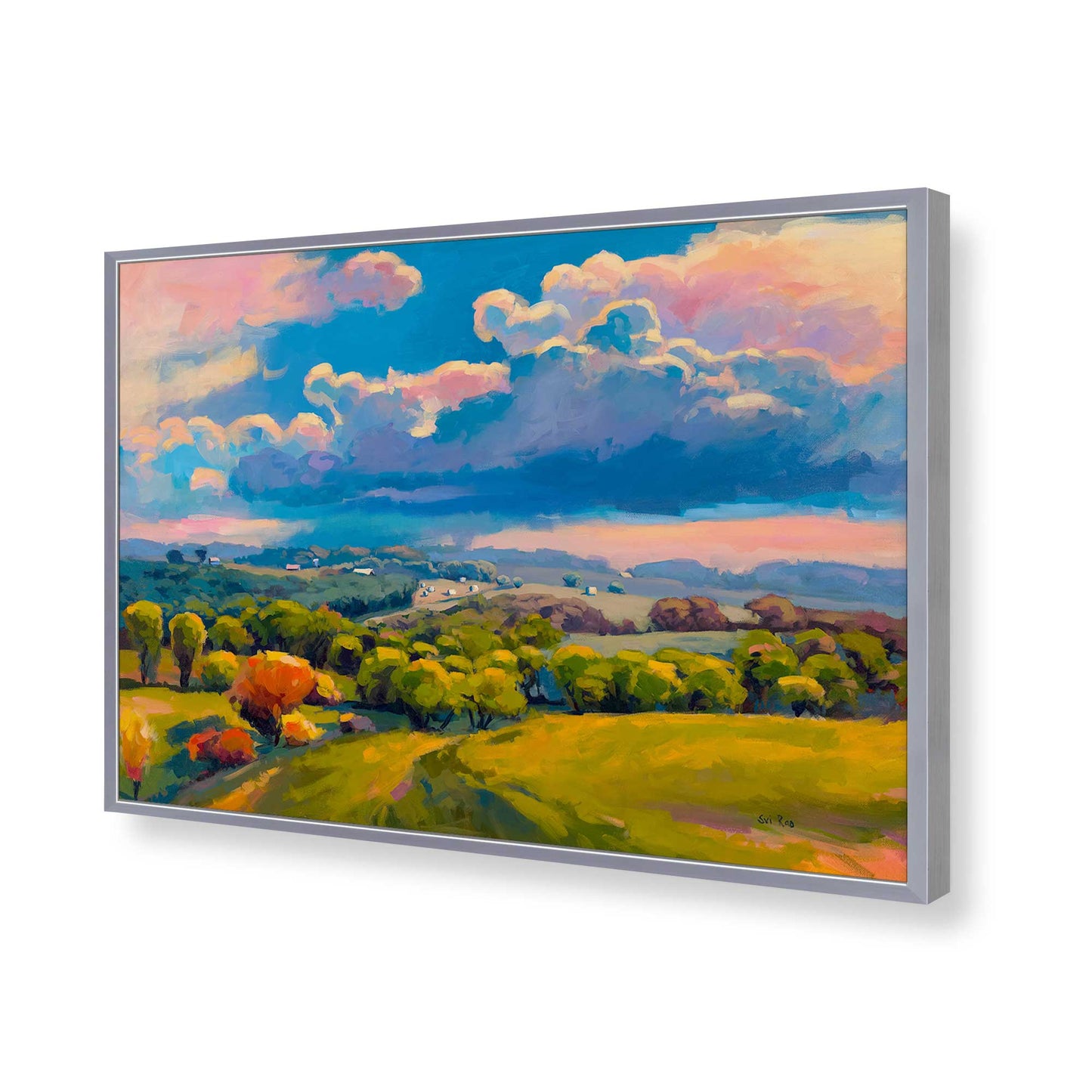 [Color:Polished Chrome], Picture of art in a Polished Chrome frame of the corner