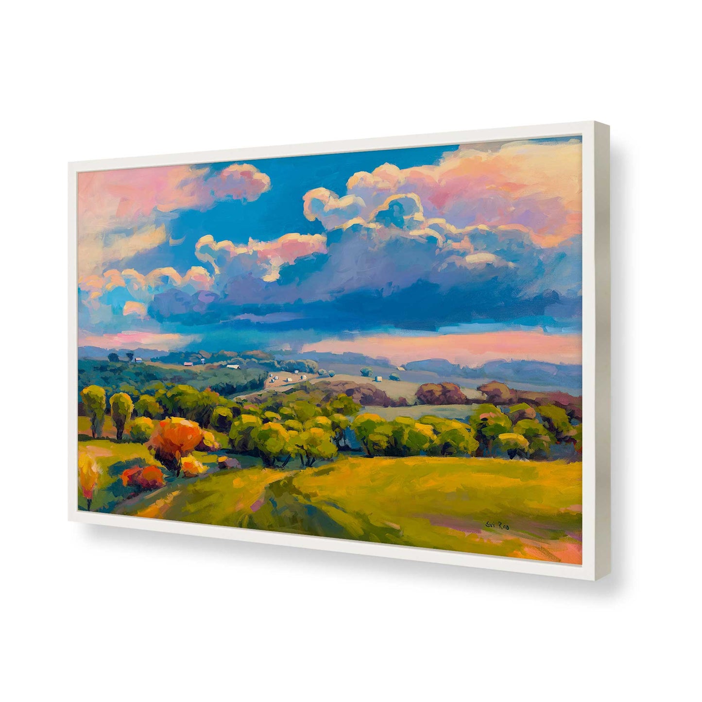 [Color:Opaque White], Picture of art in a Opaque White frame of the corner