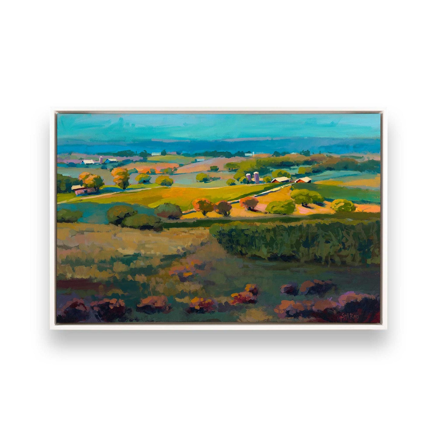 [Color:Opaque White], Picture of art in a White frame