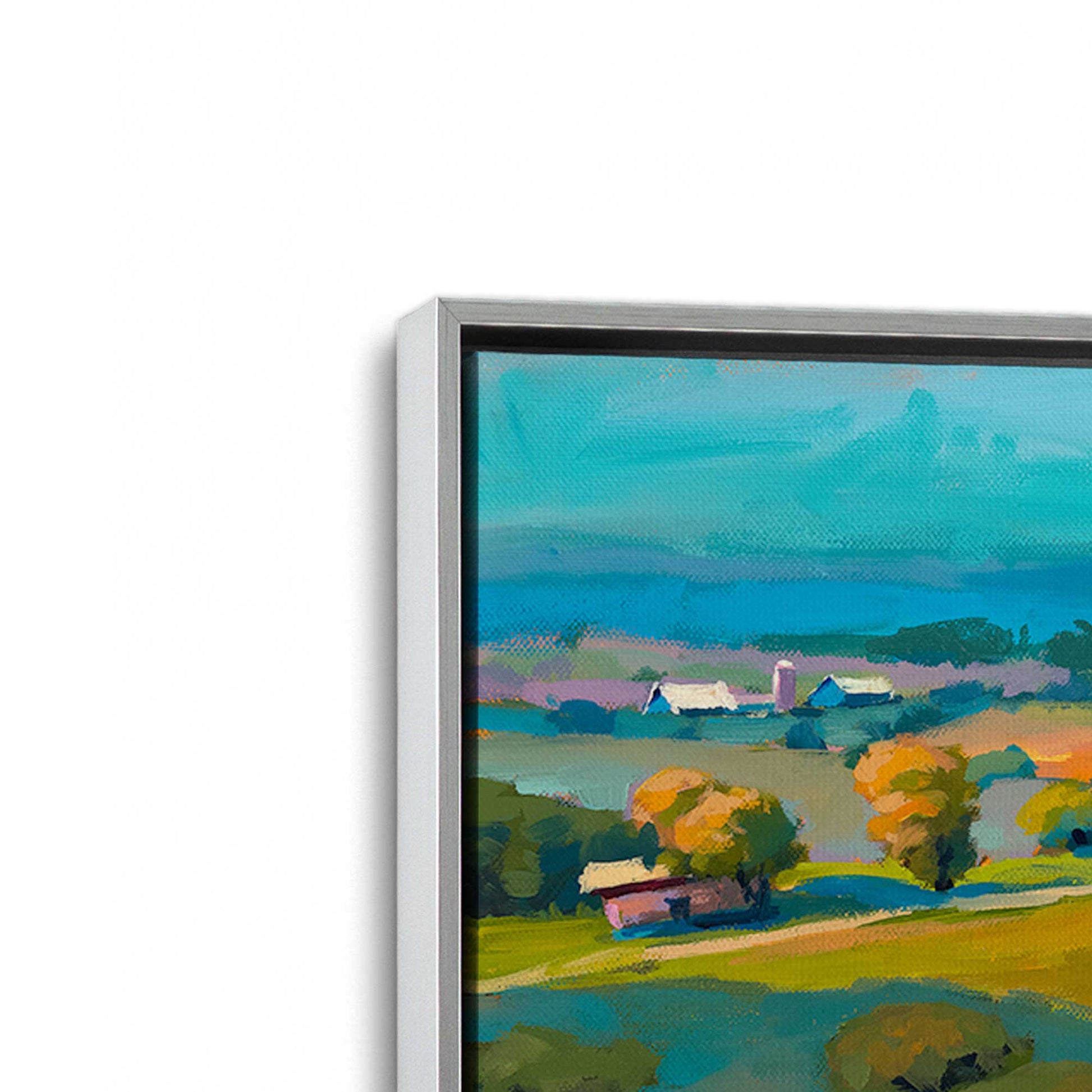 [Color:Polished Chrome], Picture of art in a Polished Chrome frame at an angle