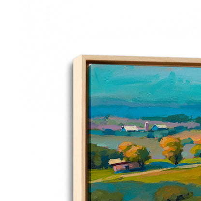 [Color:American Maple], Picture of art in a American Maple frame at an angle