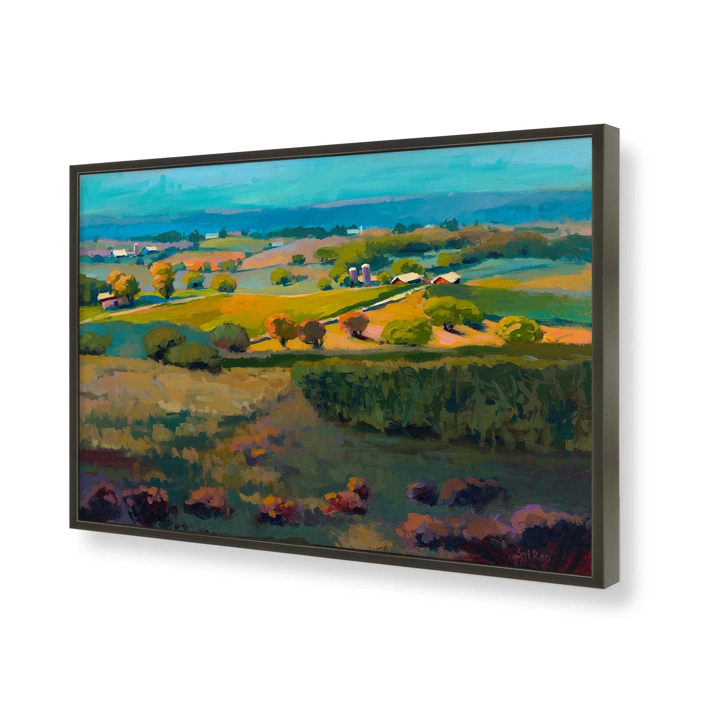 [Color:Satin Black], Picture of art in a Satin Black frame of the corner