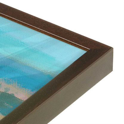 [Color:Brown], Picture of art in a Brown frame at an angle
