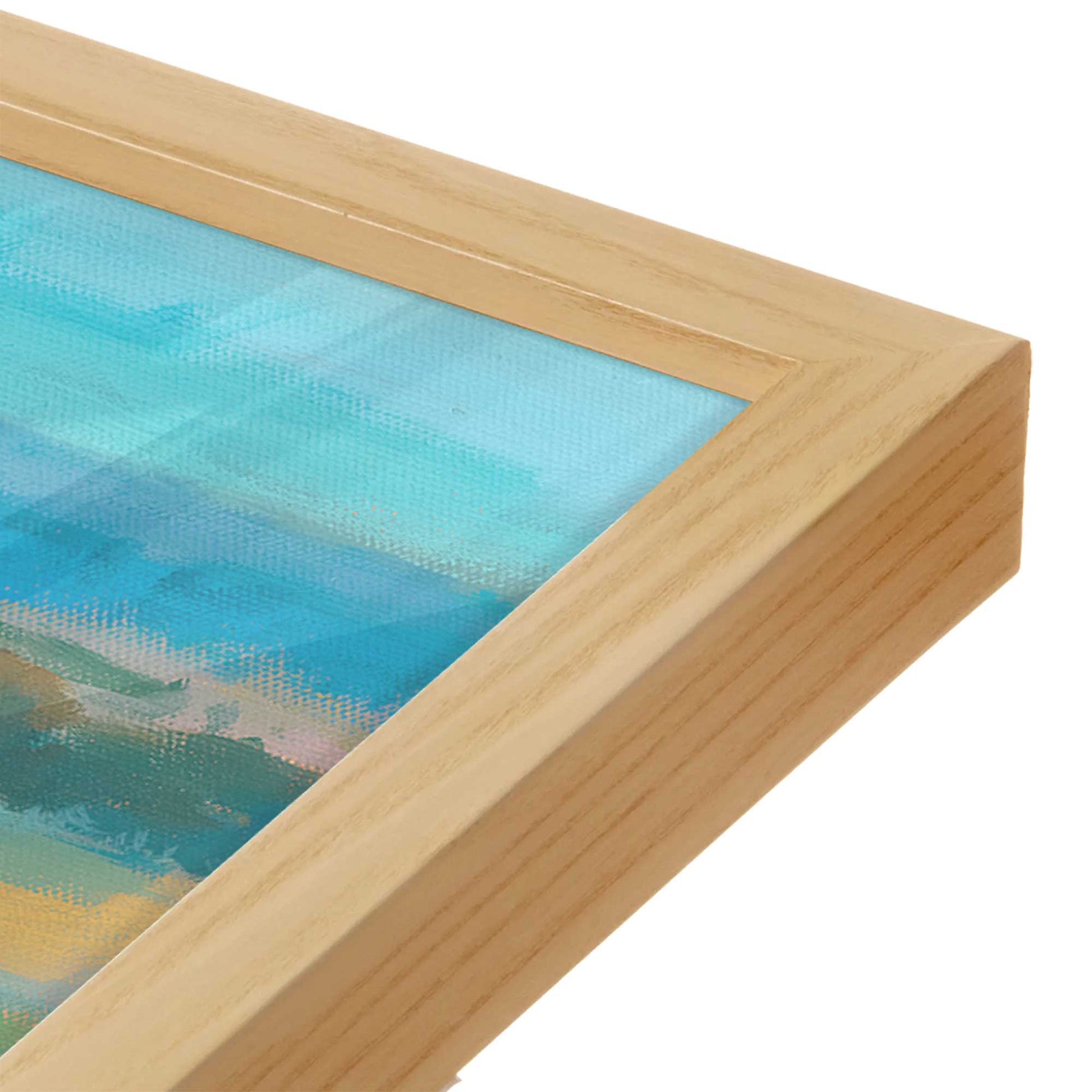 [Color:American Maple], Picture of art in a American Maple frame at an angle