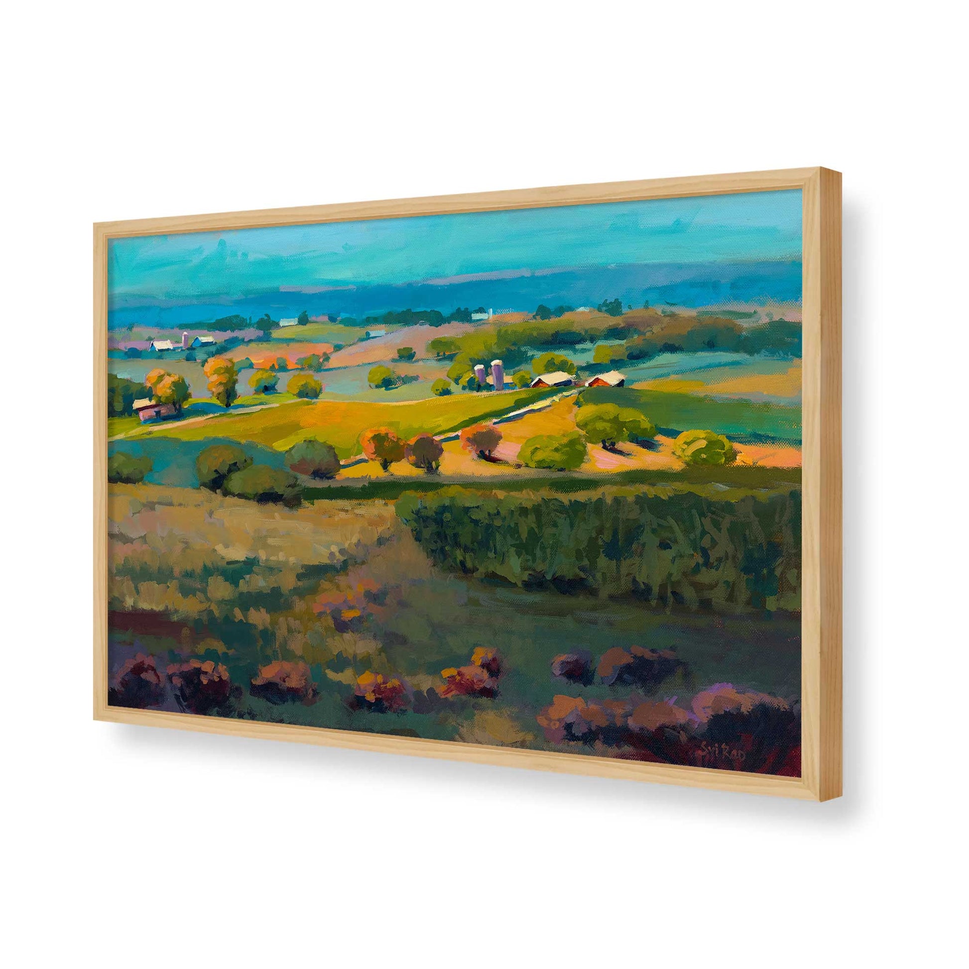 [Color:American Maple], Picture of art in a American Maple frame of the corner