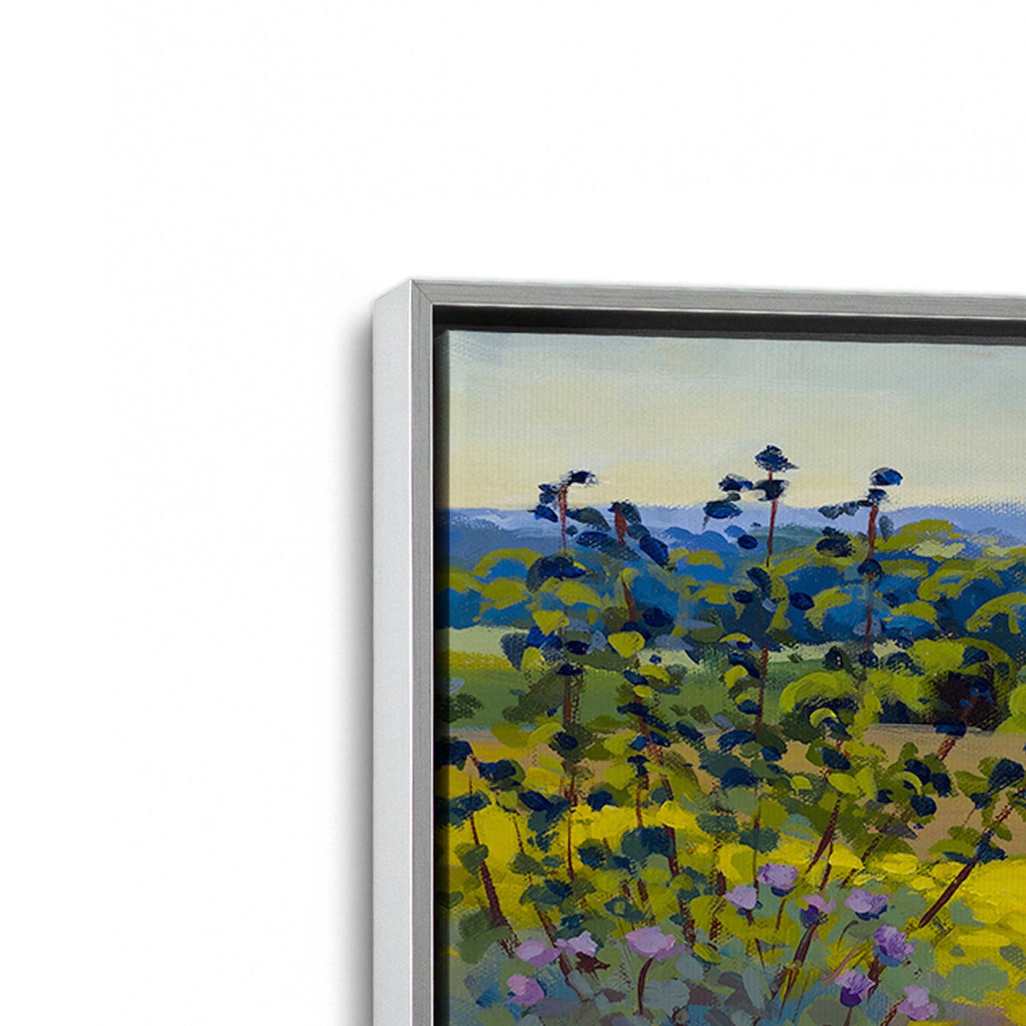 [Color:Polished Chrome], Picture of art in a Polished Chrome frame at an angle