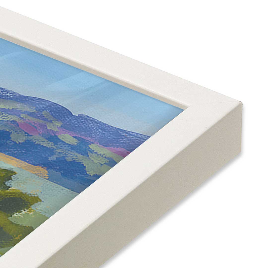 [Color:Opaque White], Picture of art in a Opaque White frame at an angle