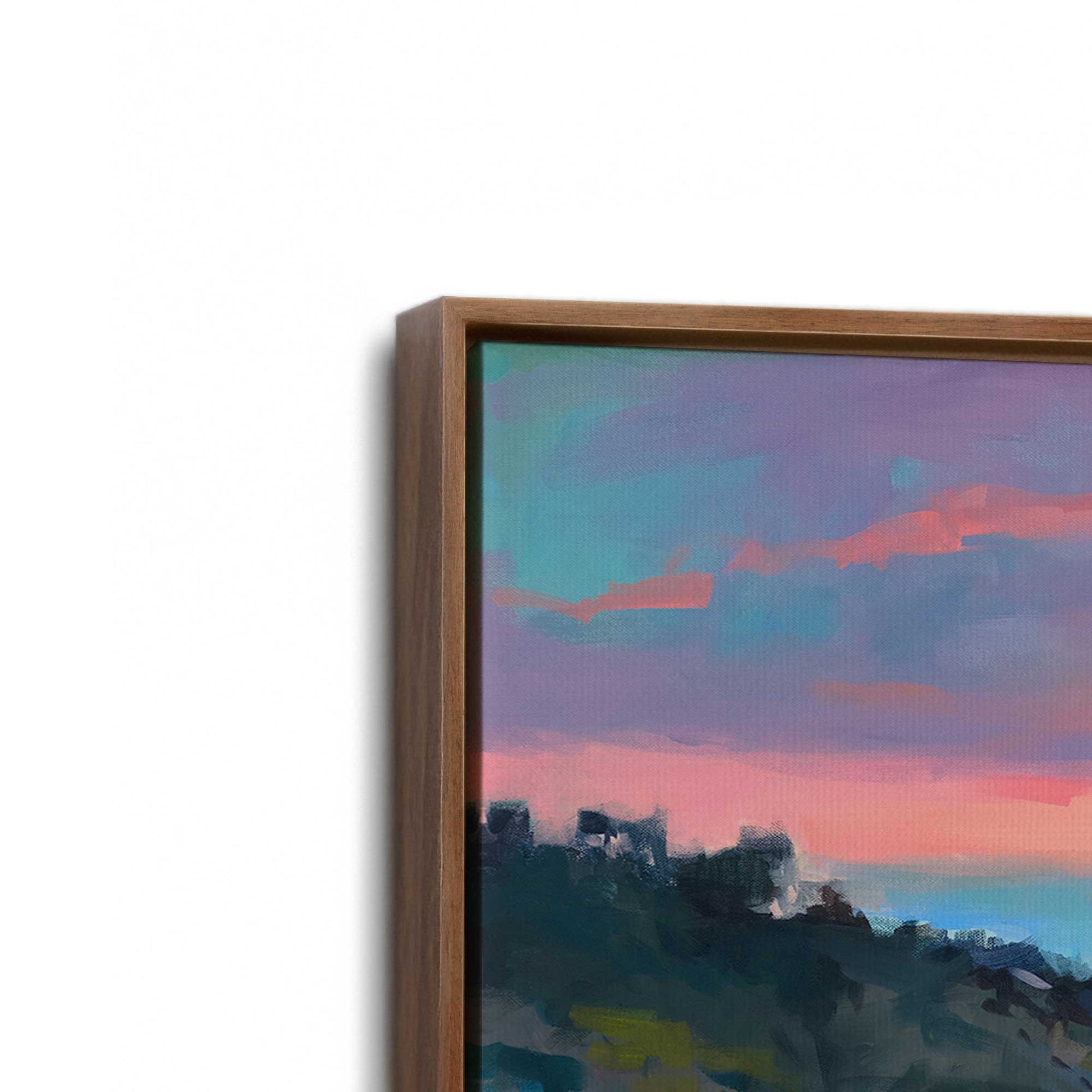 [Color:Walnut], Picture of art in a Walnut frame at an angle