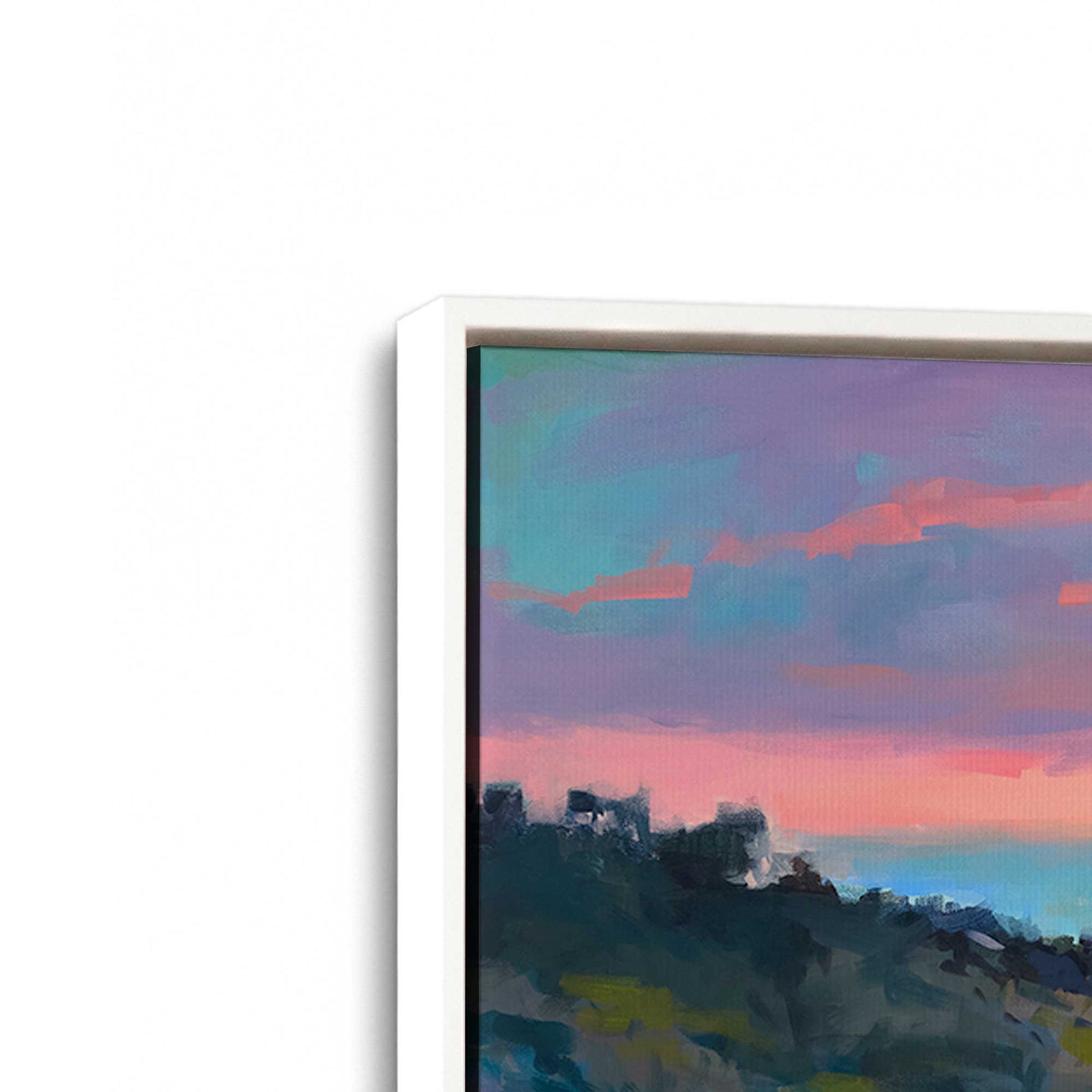 [Color:Opaque White], Picture of art in a White frame at an angle