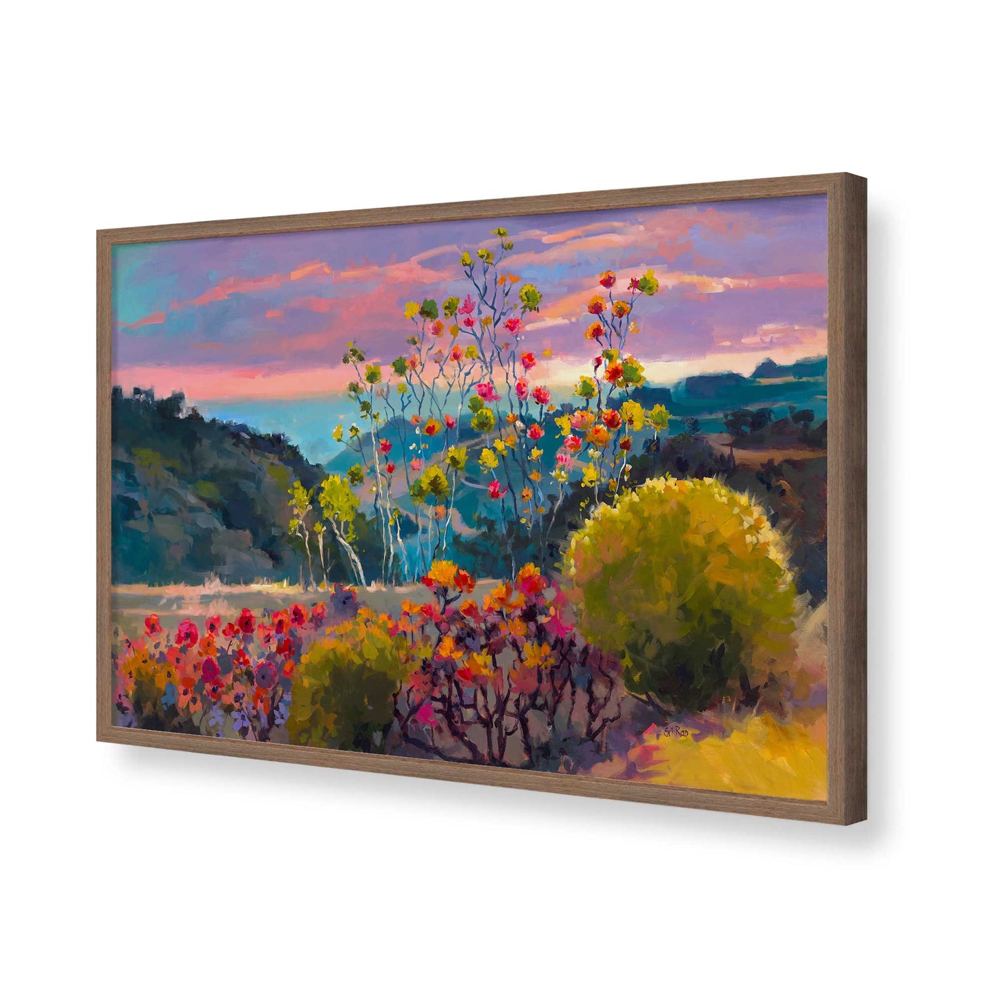 [Color:Walnut], Picture of art in a Walnut frame of the corner