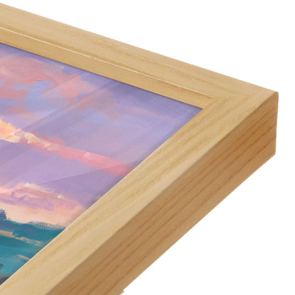 [Color:American Maple], Picture of art in a American Maple frame at an angle