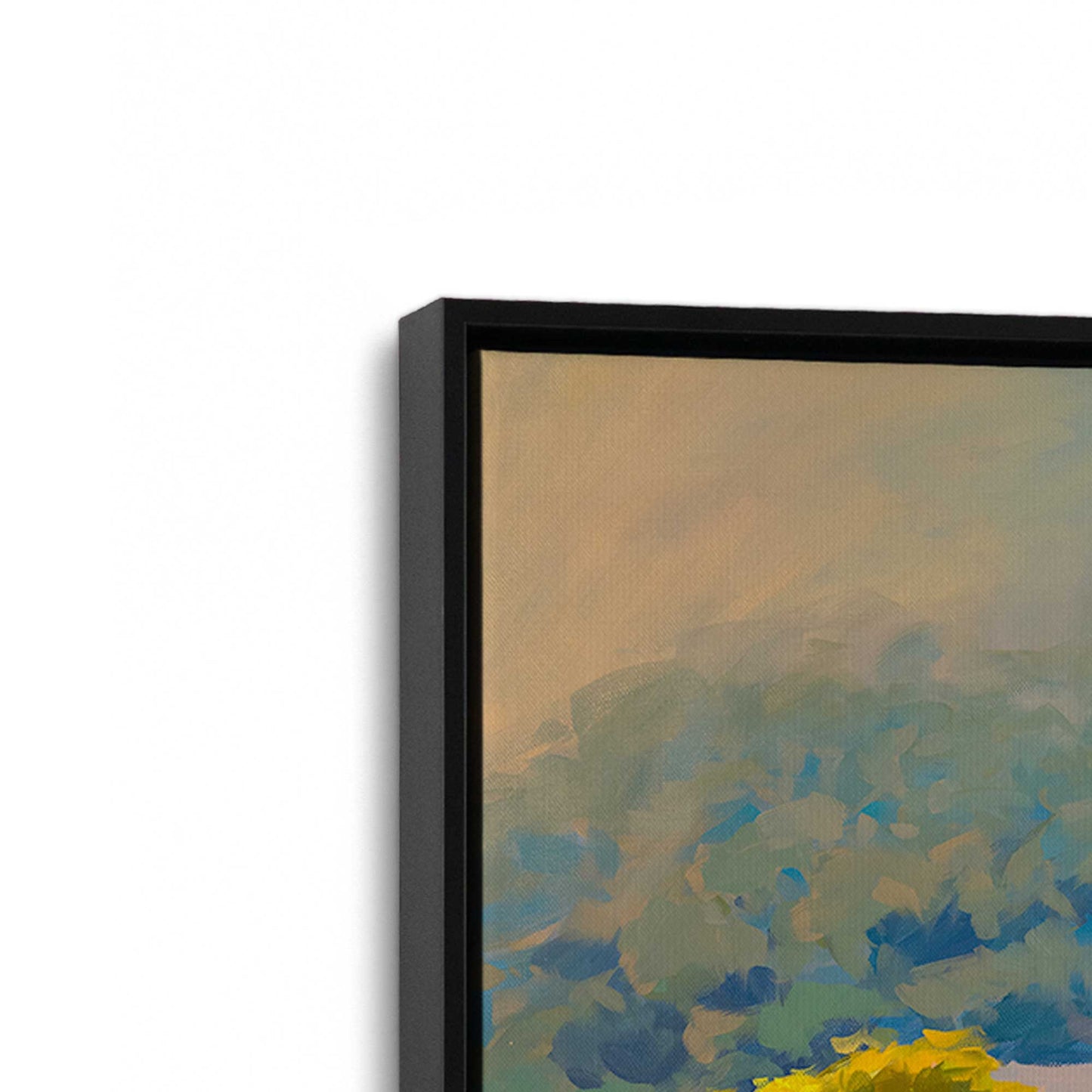 [Color:Satin Black], Picture of art in a Satin Black frame at an angle