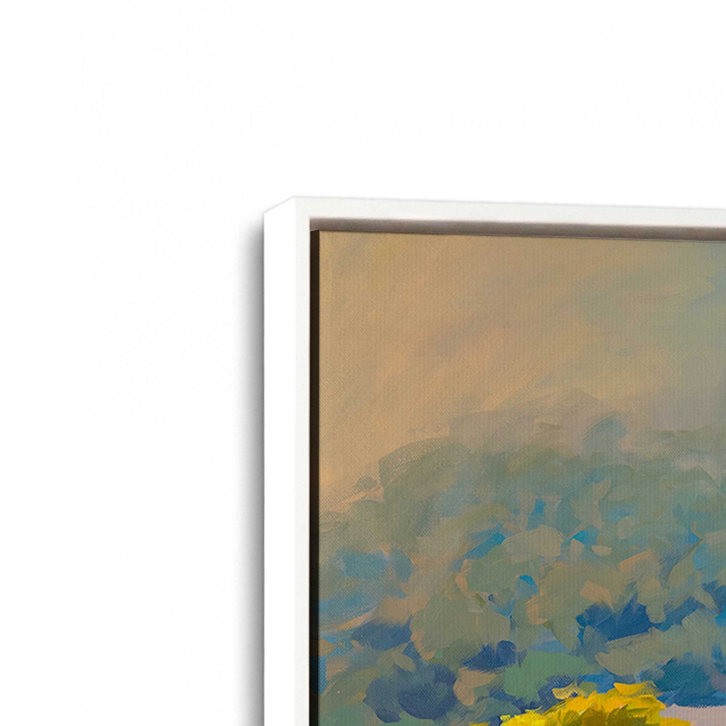 [Color:Opaque White], Picture of art in a White frame at an angle