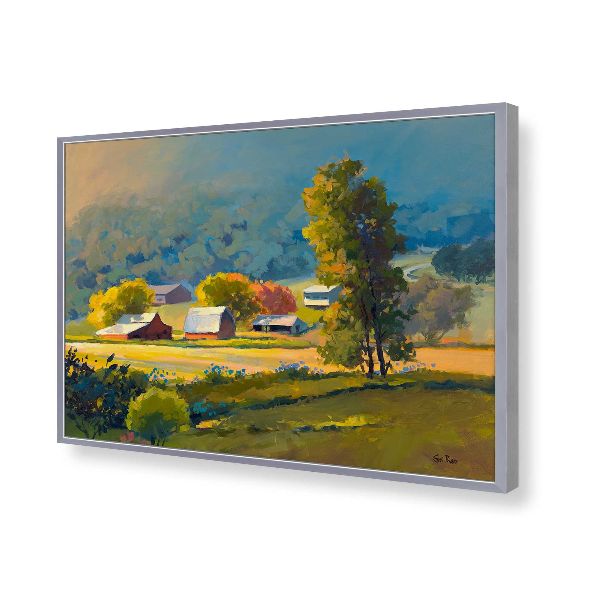 [Color:Polished Chrome], Picture of art in a Polished Chrome frame of the corner