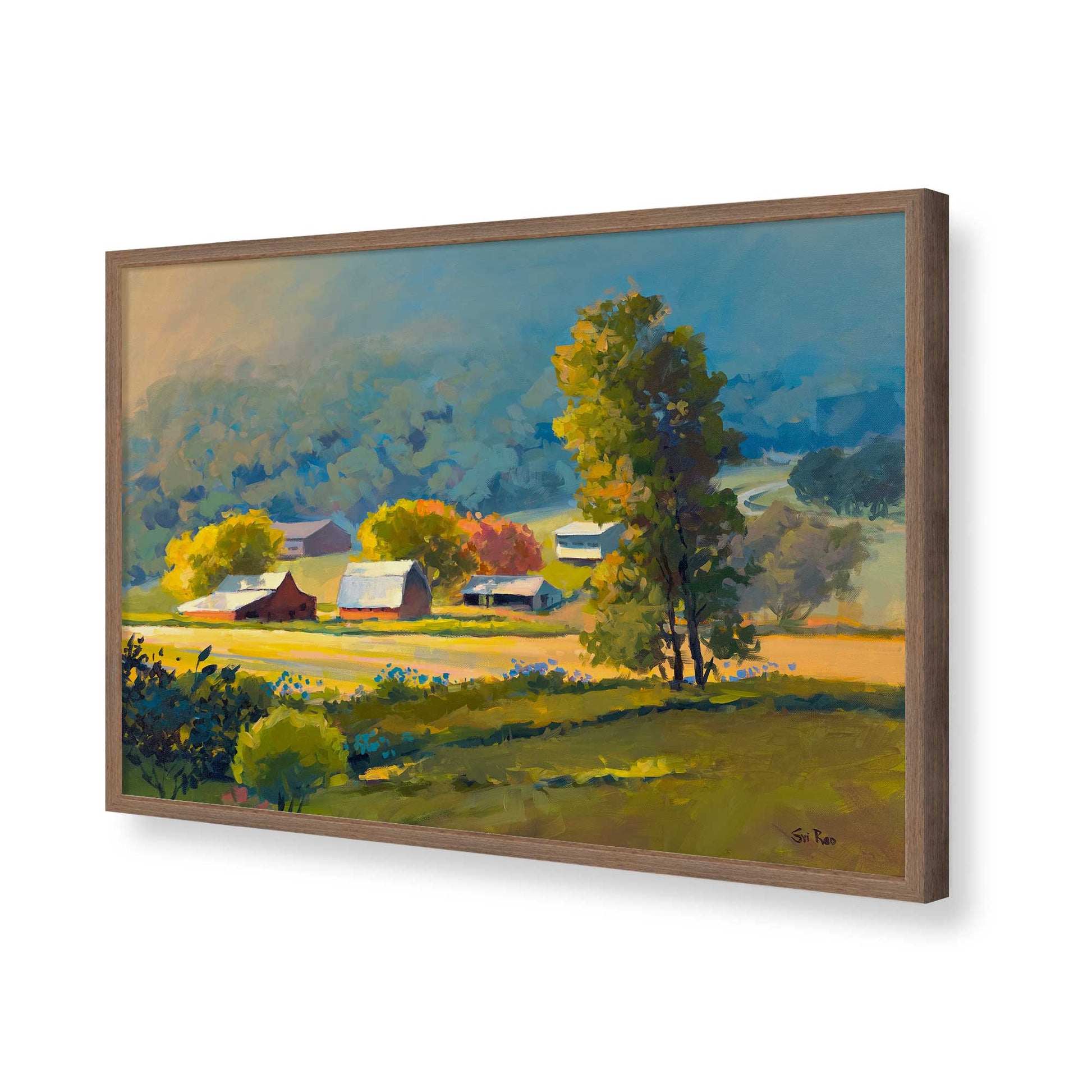 [Color:Walnut], Picture of art in a Walnut frame of the corner