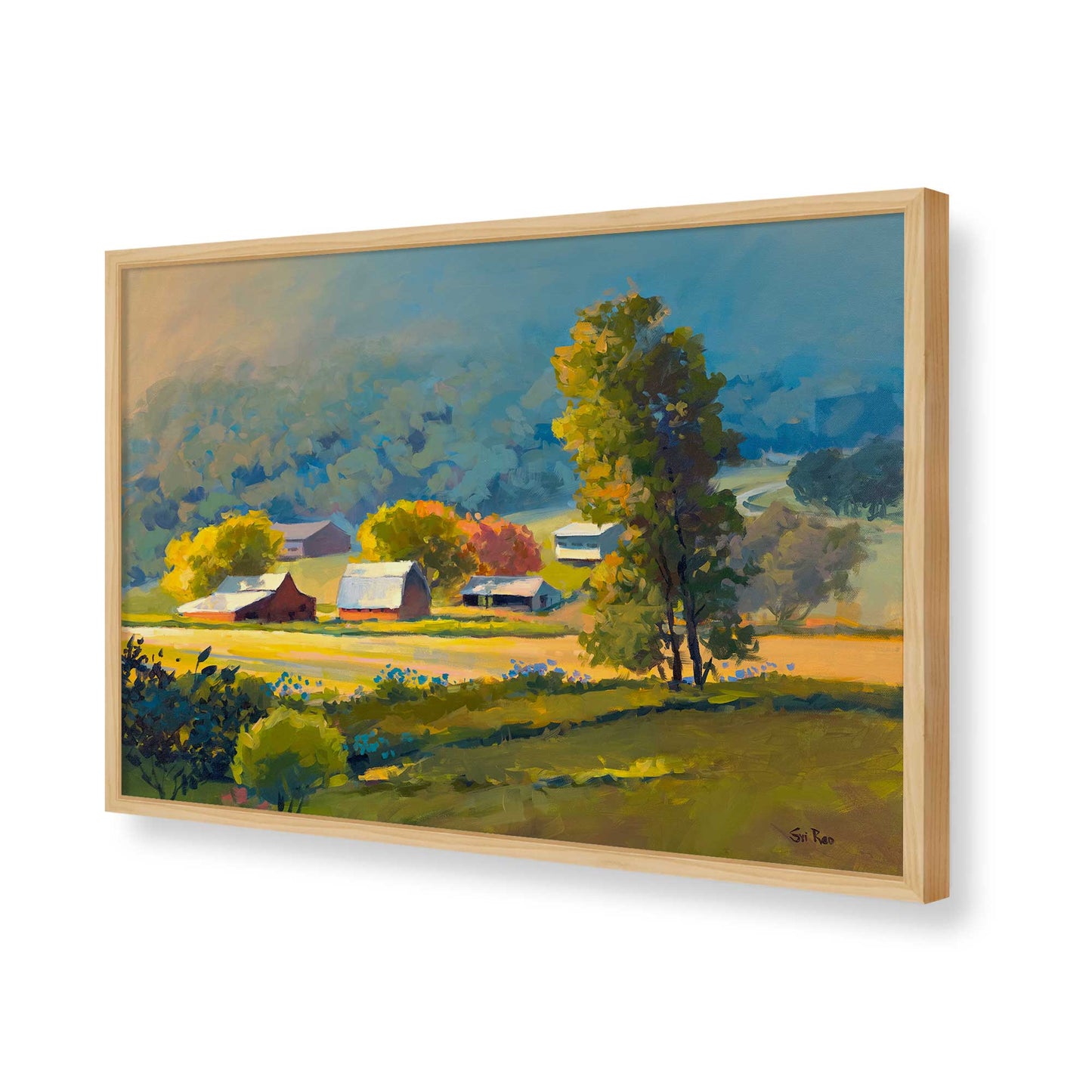 [Color:American Maple], Picture of art in a American Maple frame of the corner