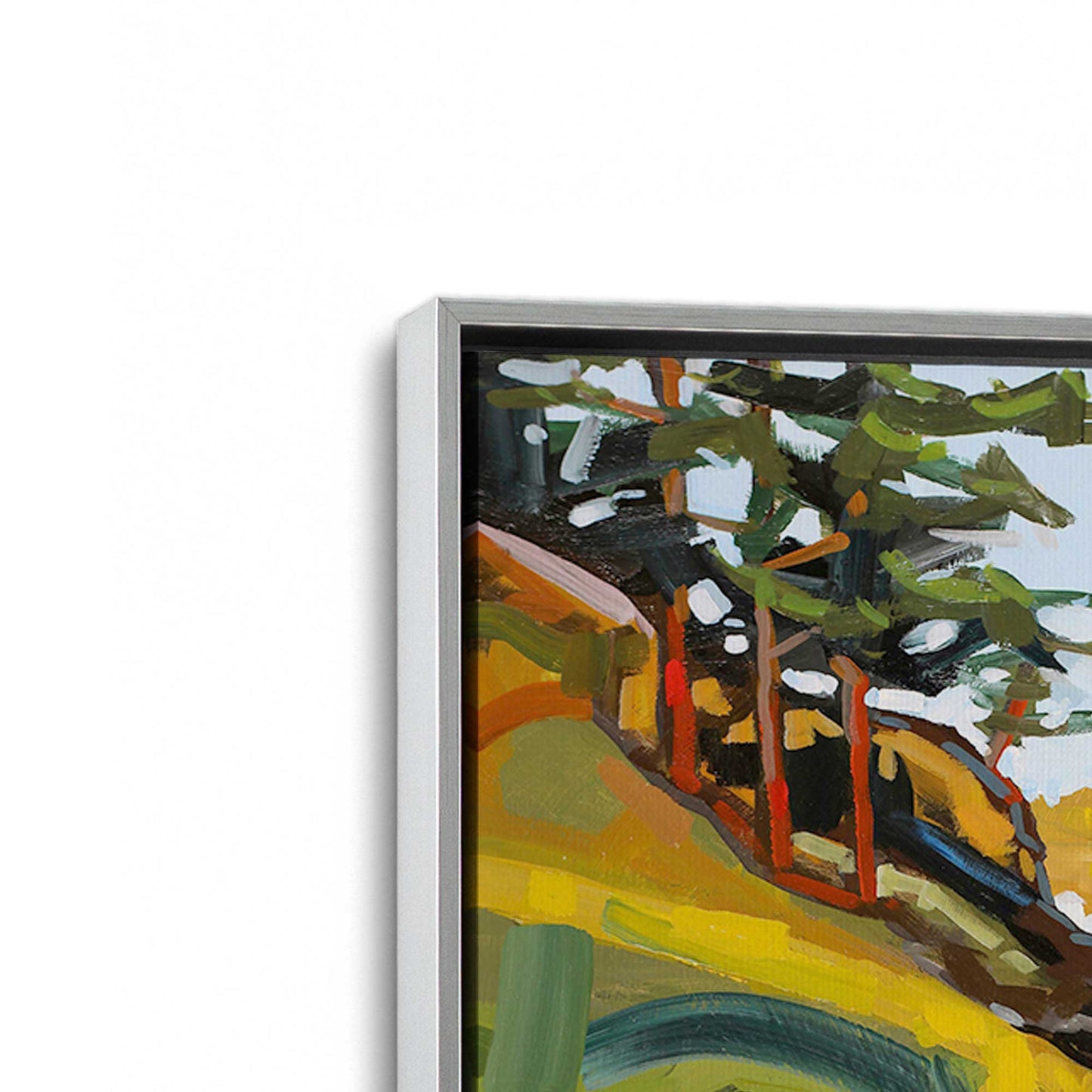 [Color:Polished Chrome], Picture of art in a Polished Chrome frame at an angle