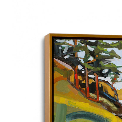 [Color:Polished Gold], Picture of art in a Polished Gold frame at an angle