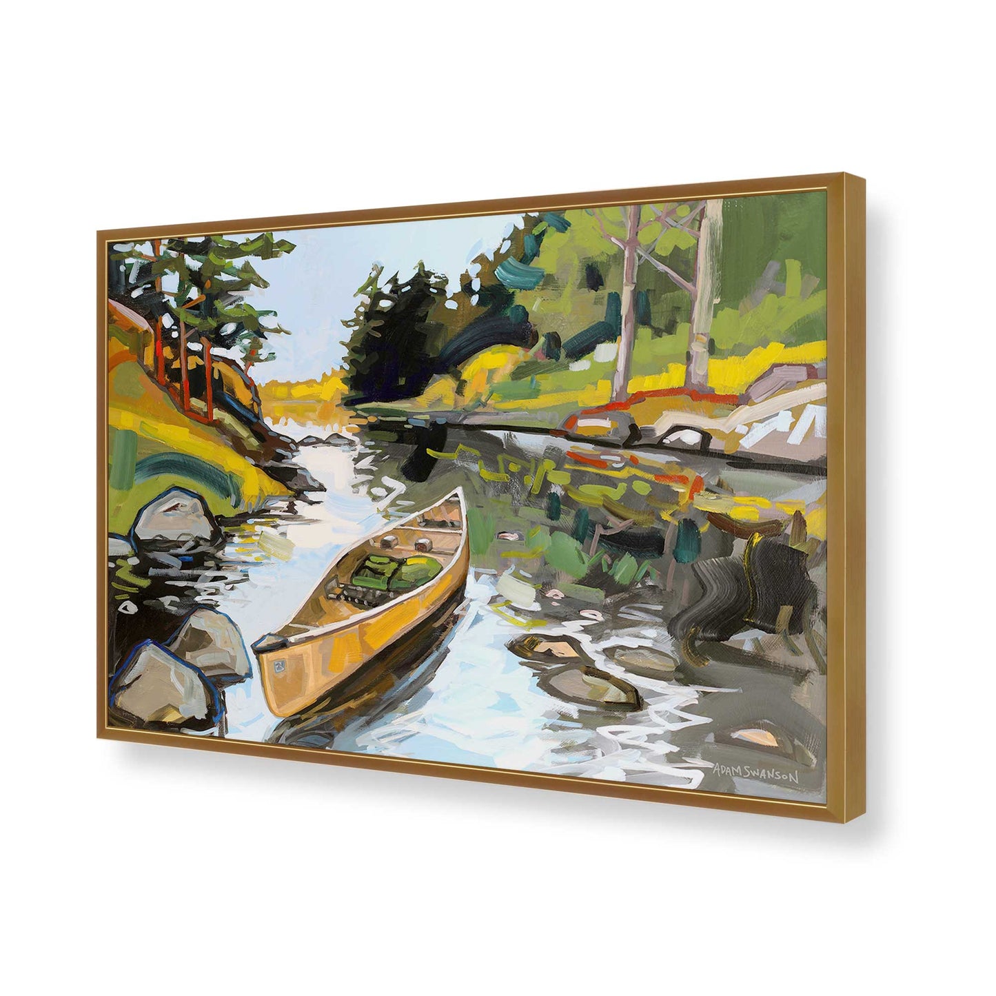 [Color:Polished Gold], Picture of art in a Polished Gold frame of the corner