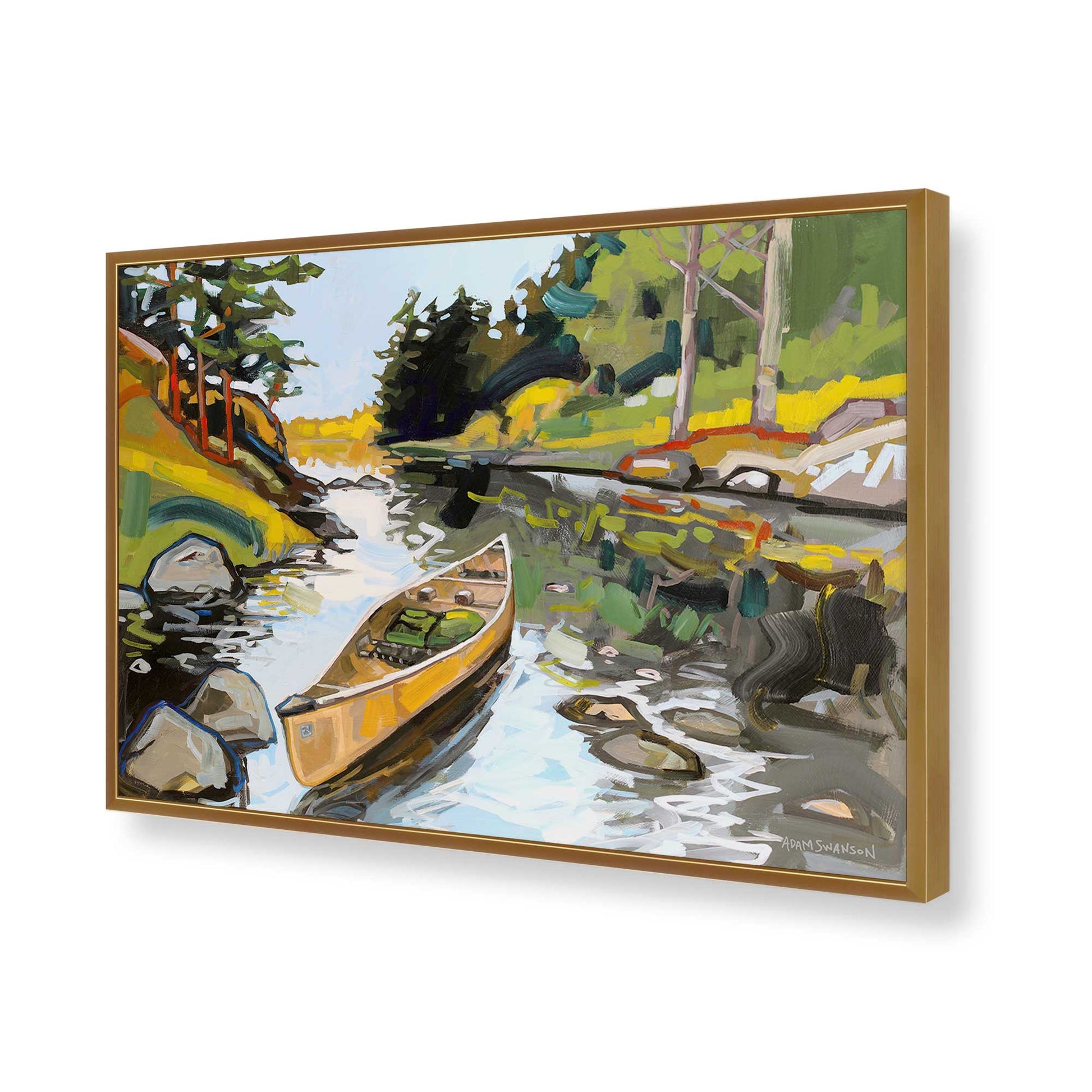 [Color:Polished Gold], Picture of art in a Polished Gold frame of the corner