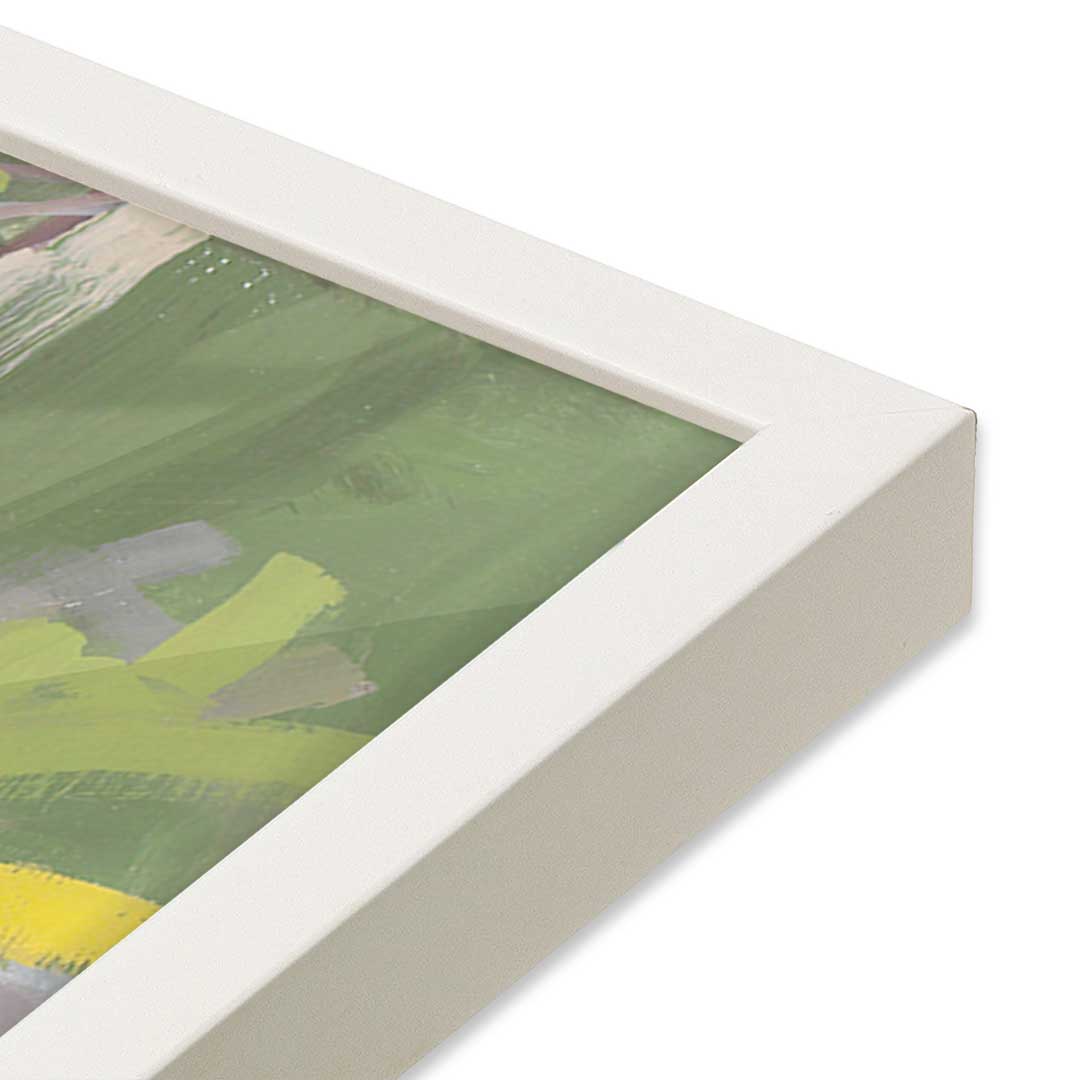 [Color:Opaque White], Picture of art in a Opaque White frame at an angle