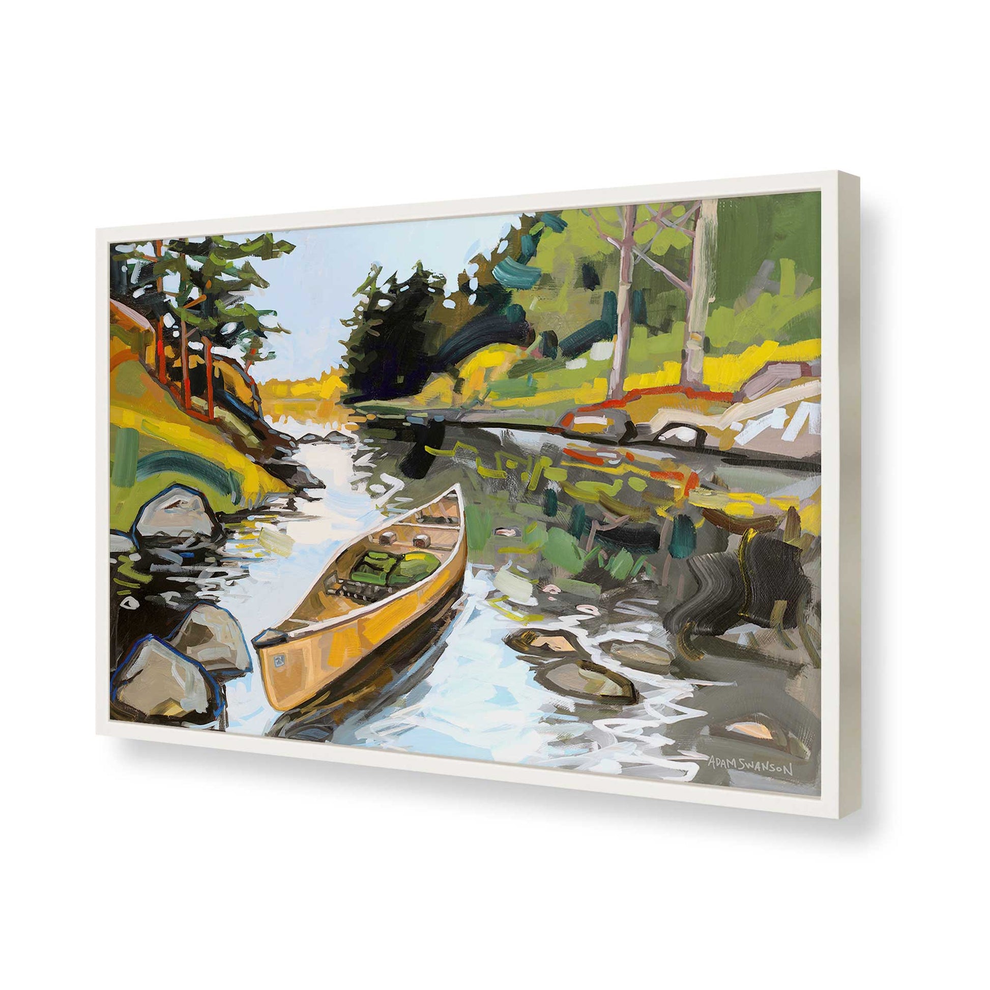 [Color:Opaque White], Picture of art in a Opaque White frame of the corner