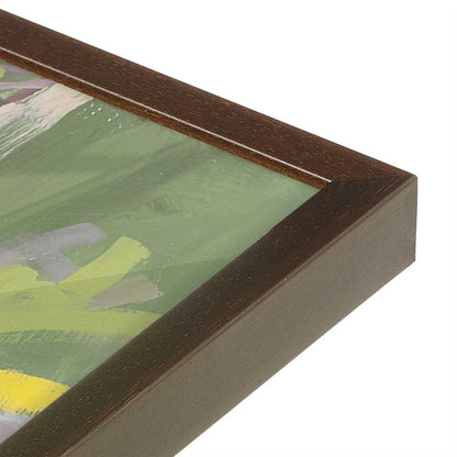 [Color:Brown], Picture of art in a Brown frame at an angle