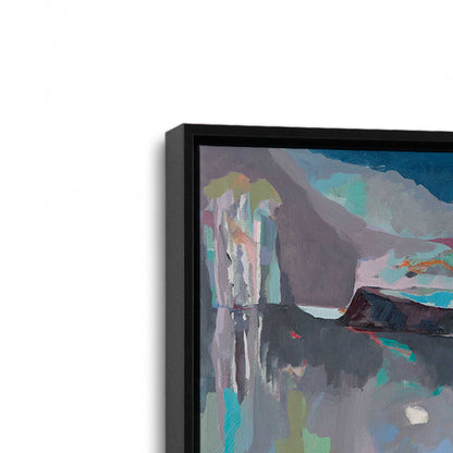 [Color:Satin Black], Picture of art in a Satin Black frame at an angle