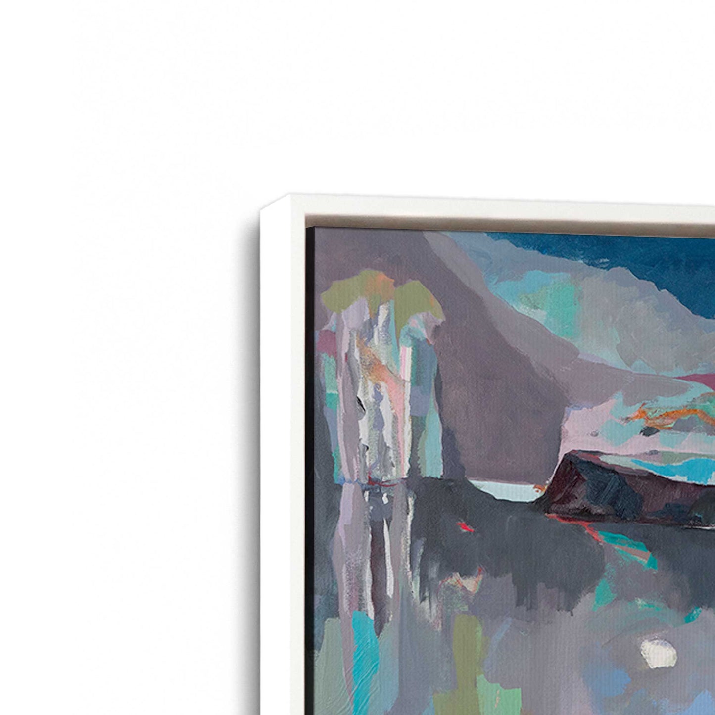 [Color:Opaque White], Picture of art in a White frame at an angle