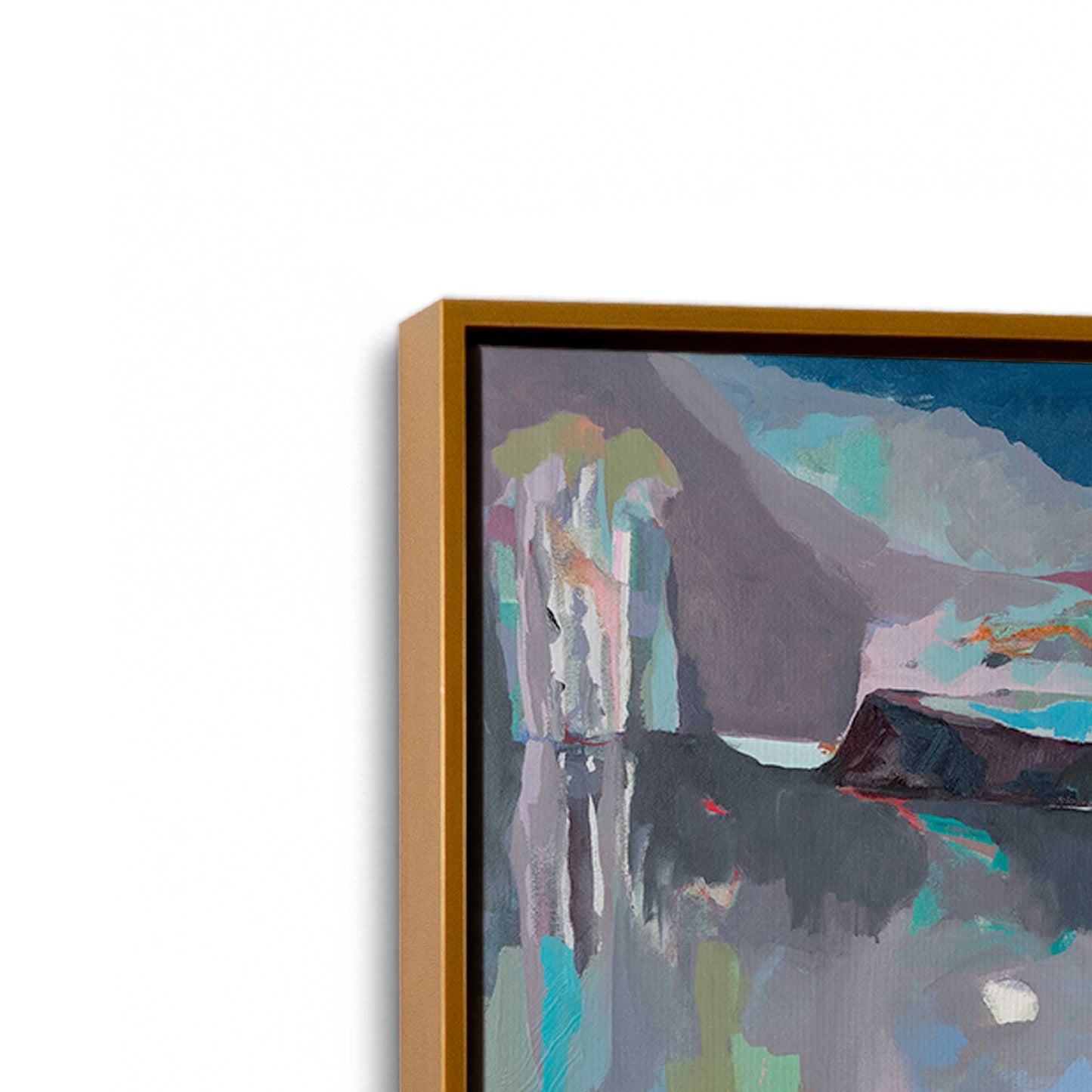 [Color:Polished Gold], Picture of art in a Polished Gold frame at an angle