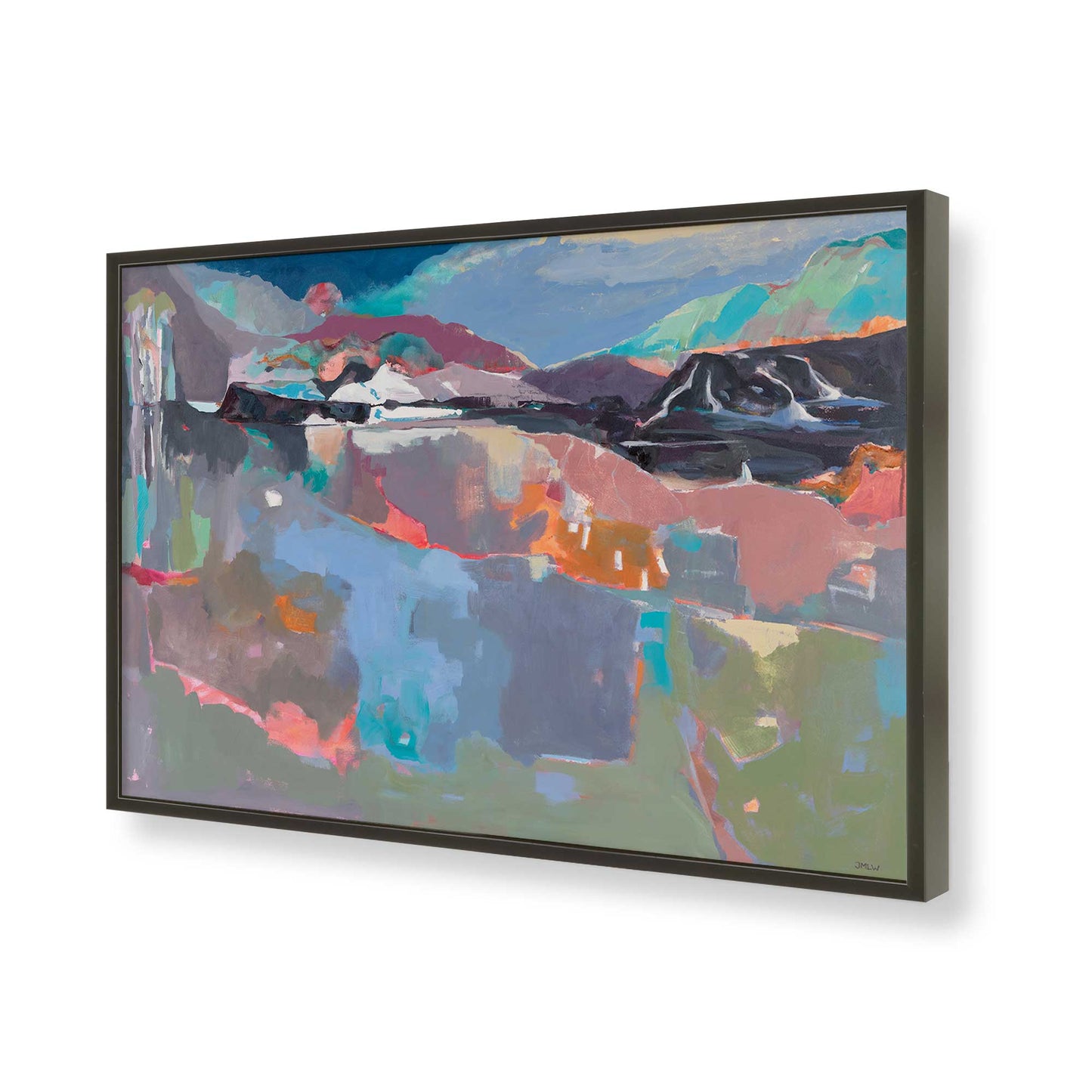 [Color:Satin Black], Picture of art in a Satin Black frame of the corner