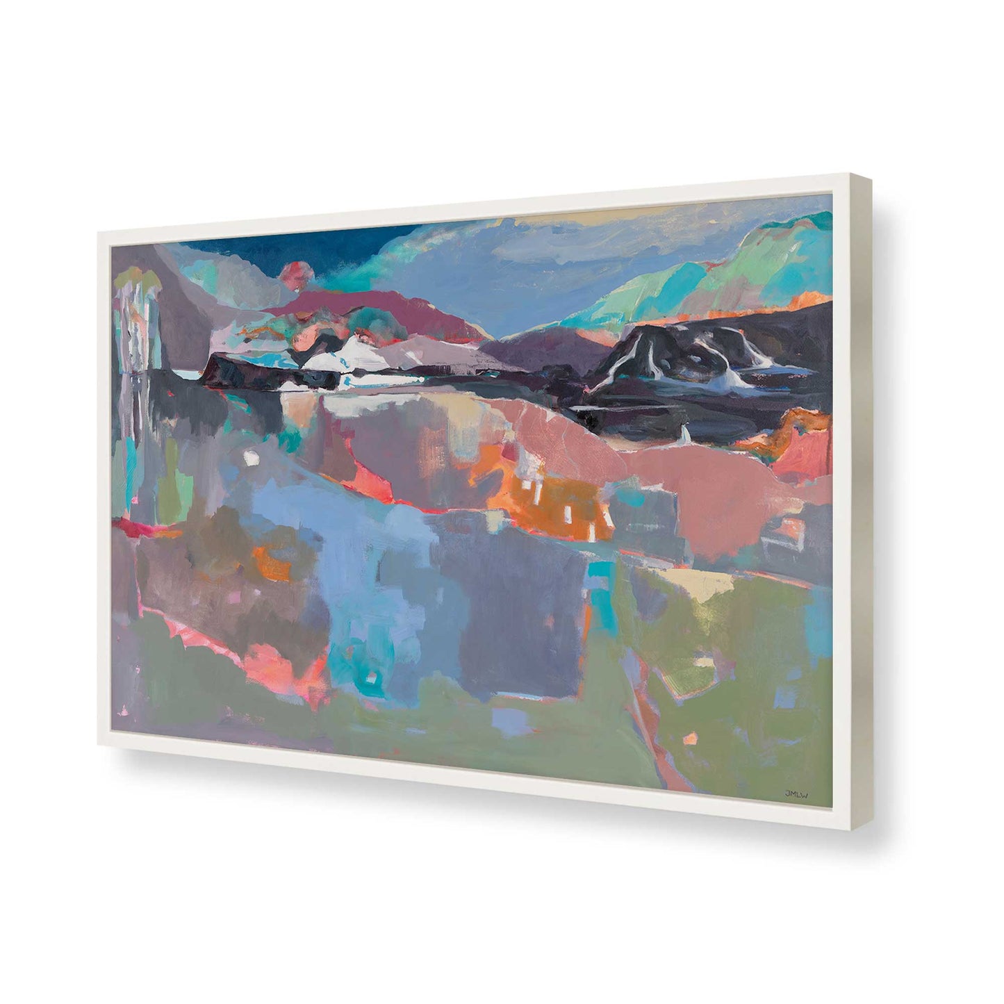 [Color:Opaque White], Picture of art in a Opaque White frame of the corner