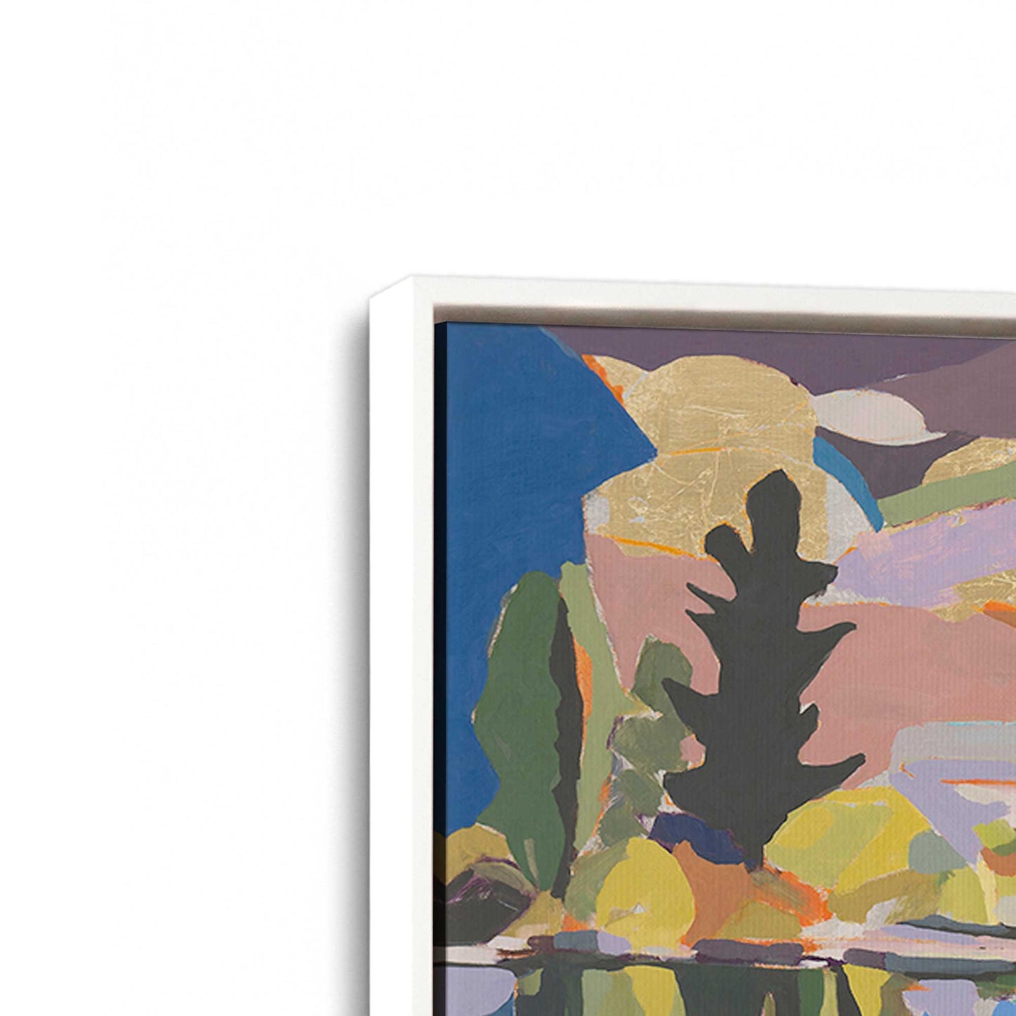 [Color:Opaque White], Picture of art in a White frame at an angle