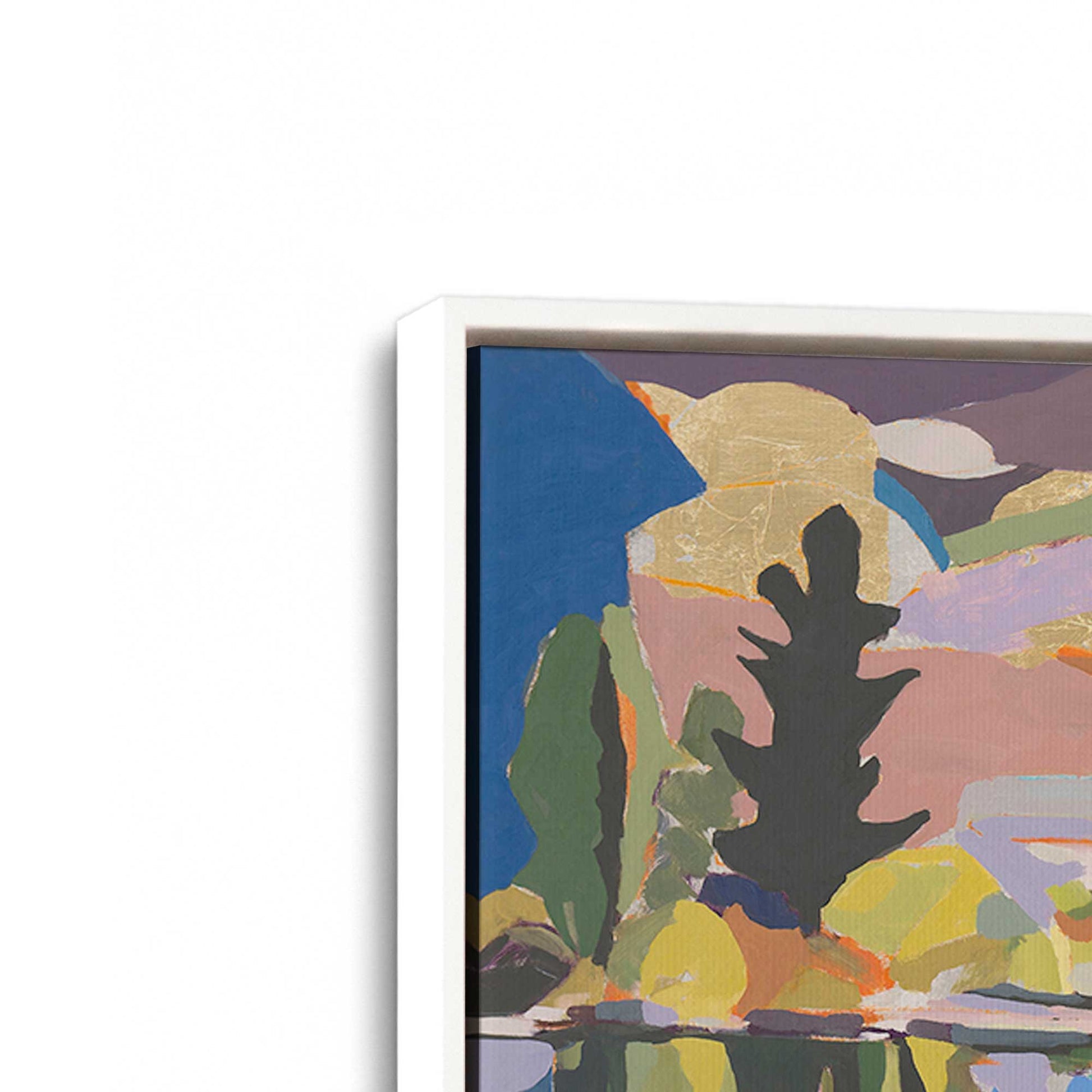 [Color:Opaque White], Picture of art in a White frame at an angle