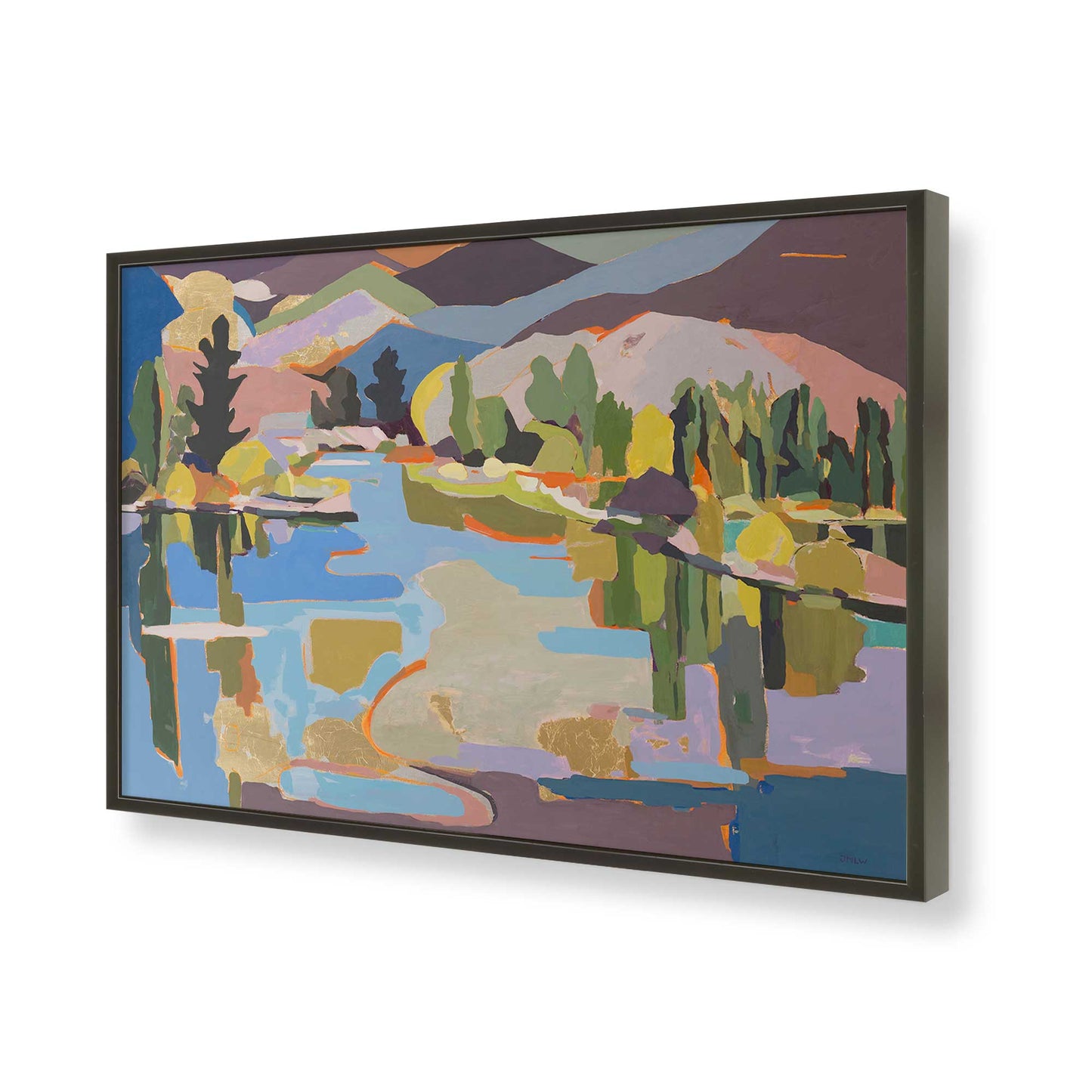 [Color:Satin Black], Picture of art in a Satin Black frame of the corner