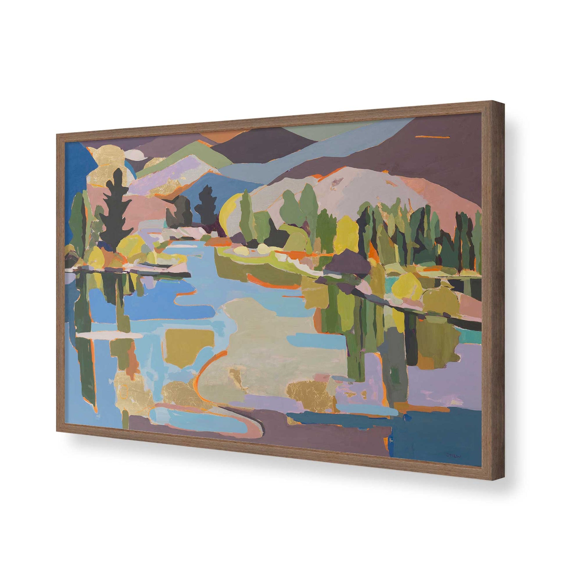 [Color:Walnut], Picture of art in a Walnut frame of the corner